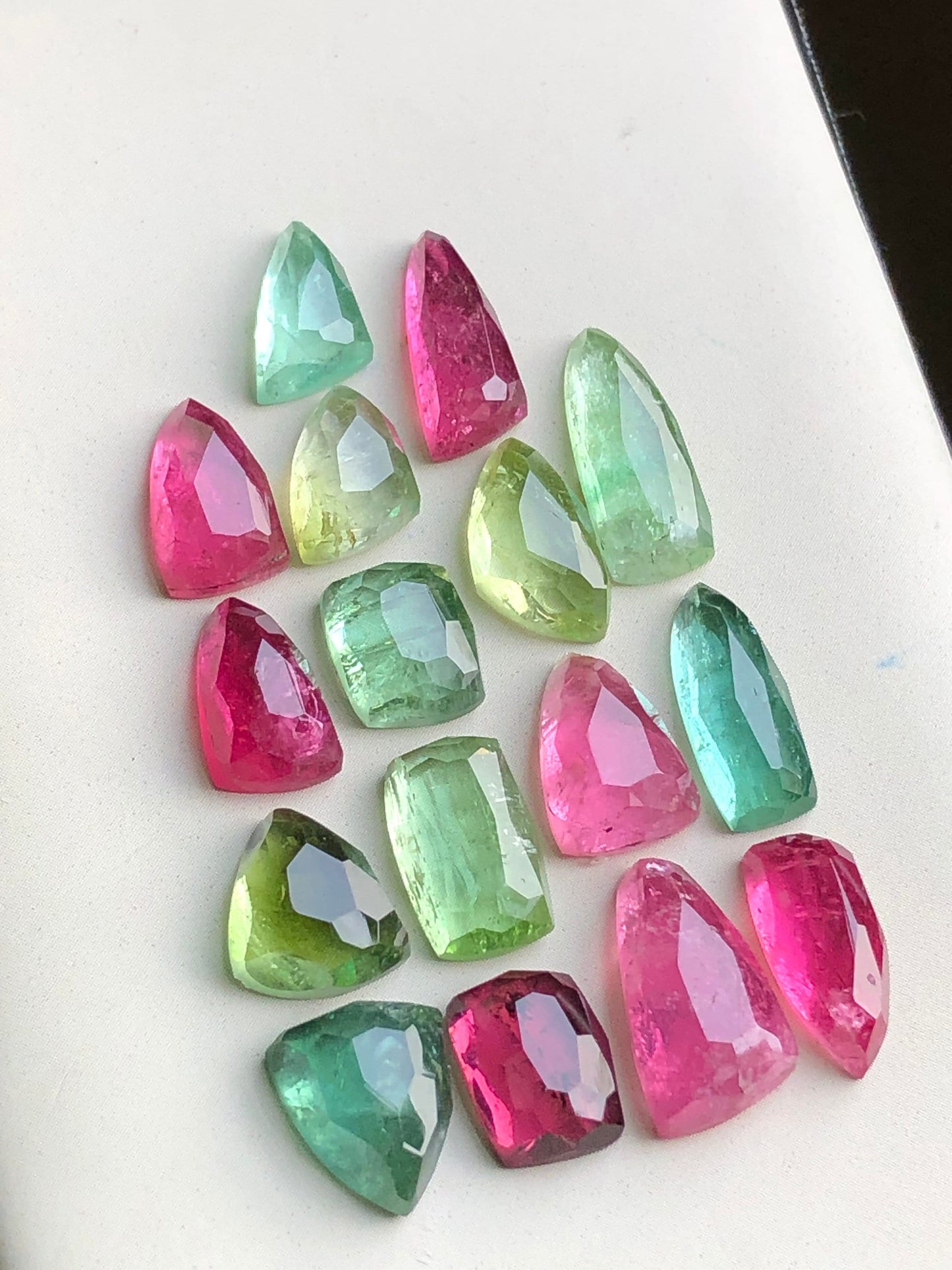 Multi colours tourmaline rose cuts lot 44 carats