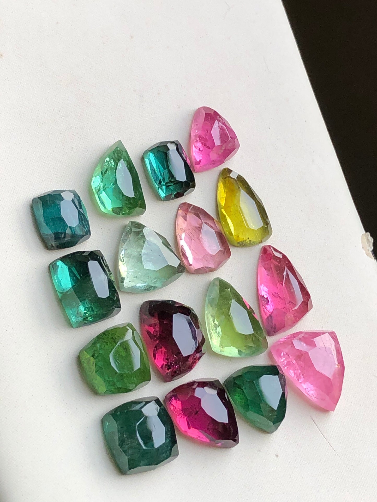 Multi colours tourmaline rose cuts lot origin Afghanistan kunar mines 40 carats