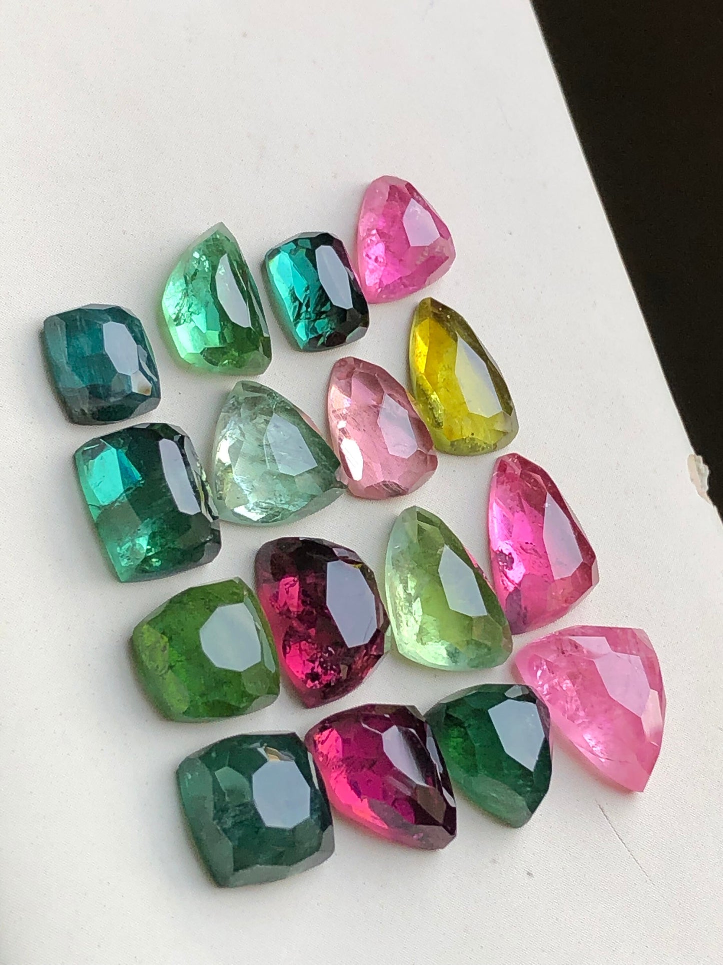 Multi colours tourmaline rose cuts lot origin Afghanistan kunar mines 40 carats