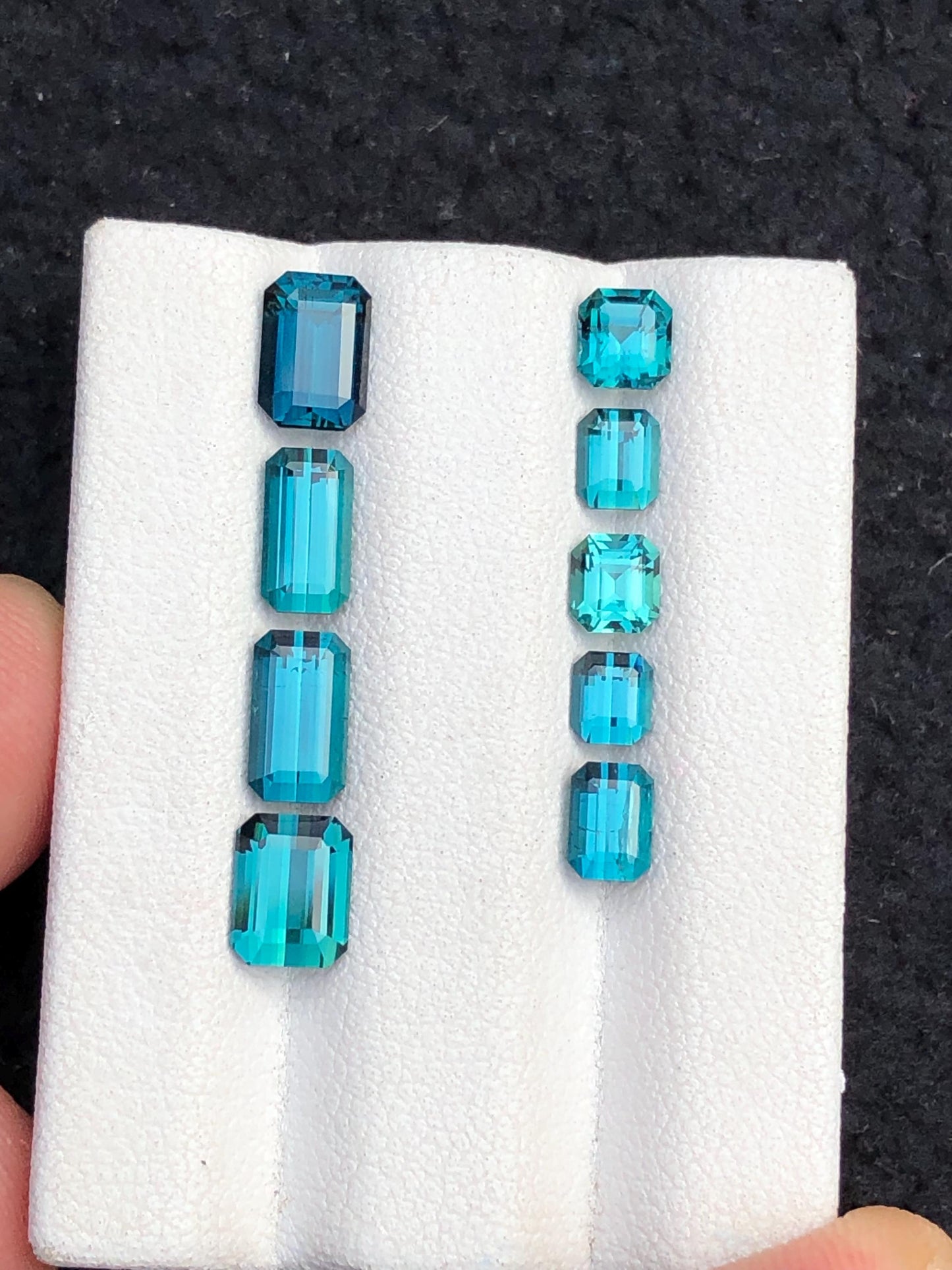 5.20 ct faceted top blue tourmalines size:5mm to 7mm