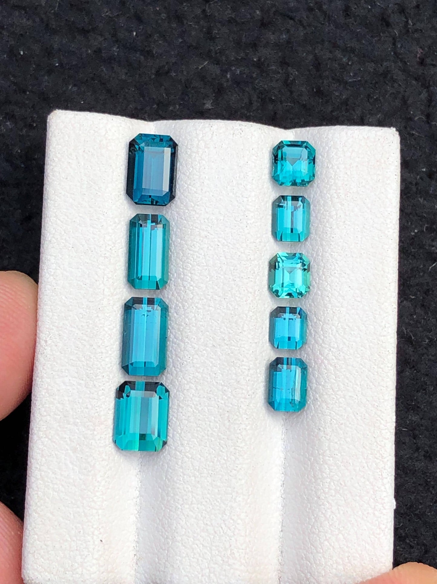 5.20 ct faceted top blue tourmalines size:5mm to 7mm