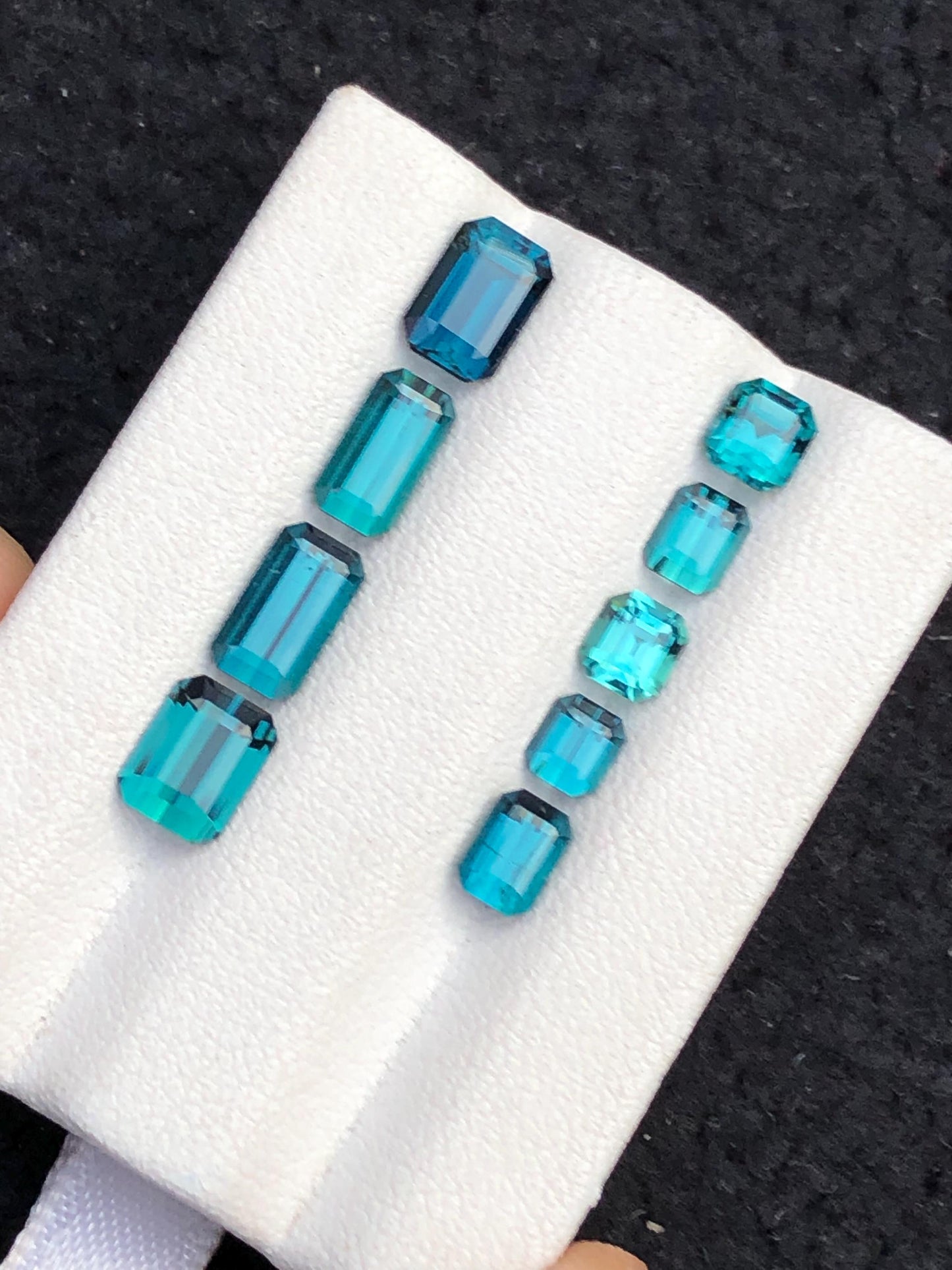 5.20 ct faceted top blue tourmalines size:5mm to 7mm