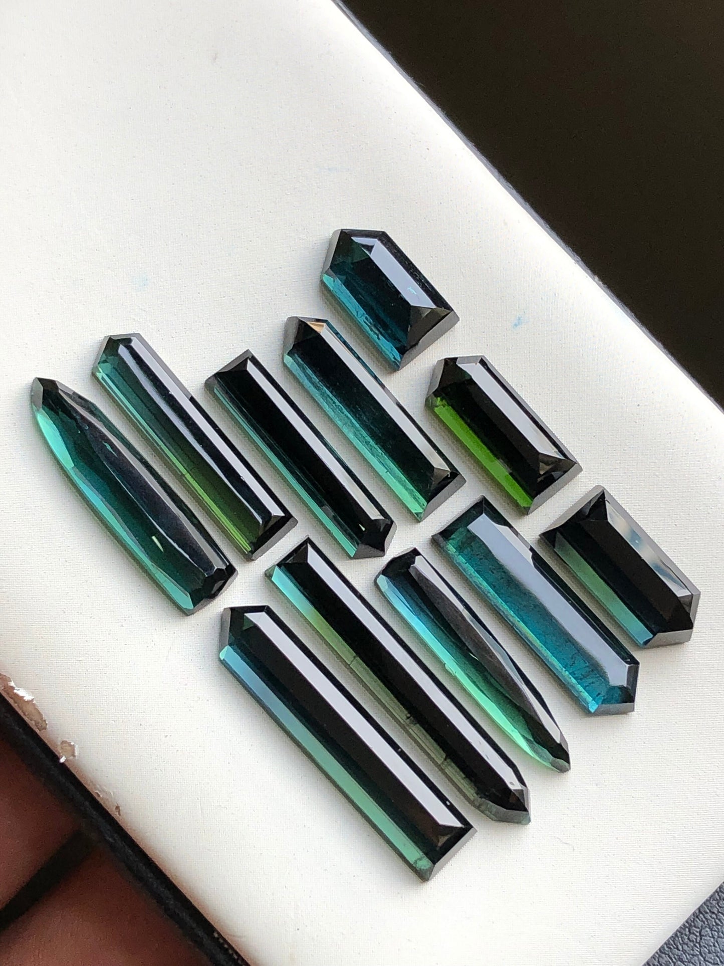 Dark blue tourmaline rose cuts lot 50 carats