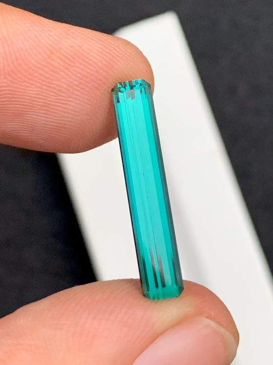 4.30 carat neon blue tourmaline origin Afghanistan dimension:24*4.5*4mm