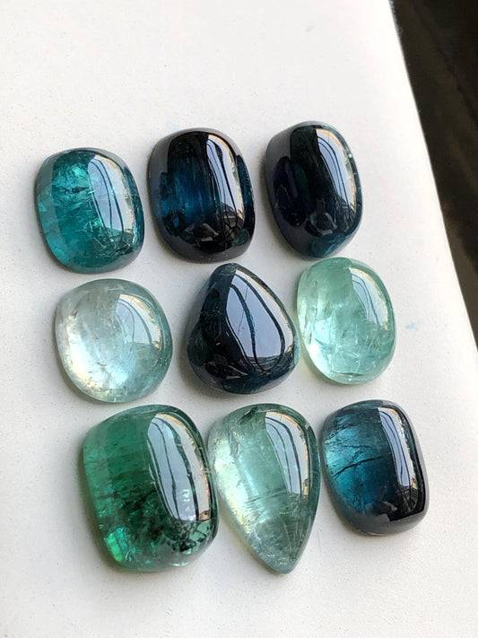 Natural tourmaline cabochons lot origin Afghanistan kunar mines 74.30 carats