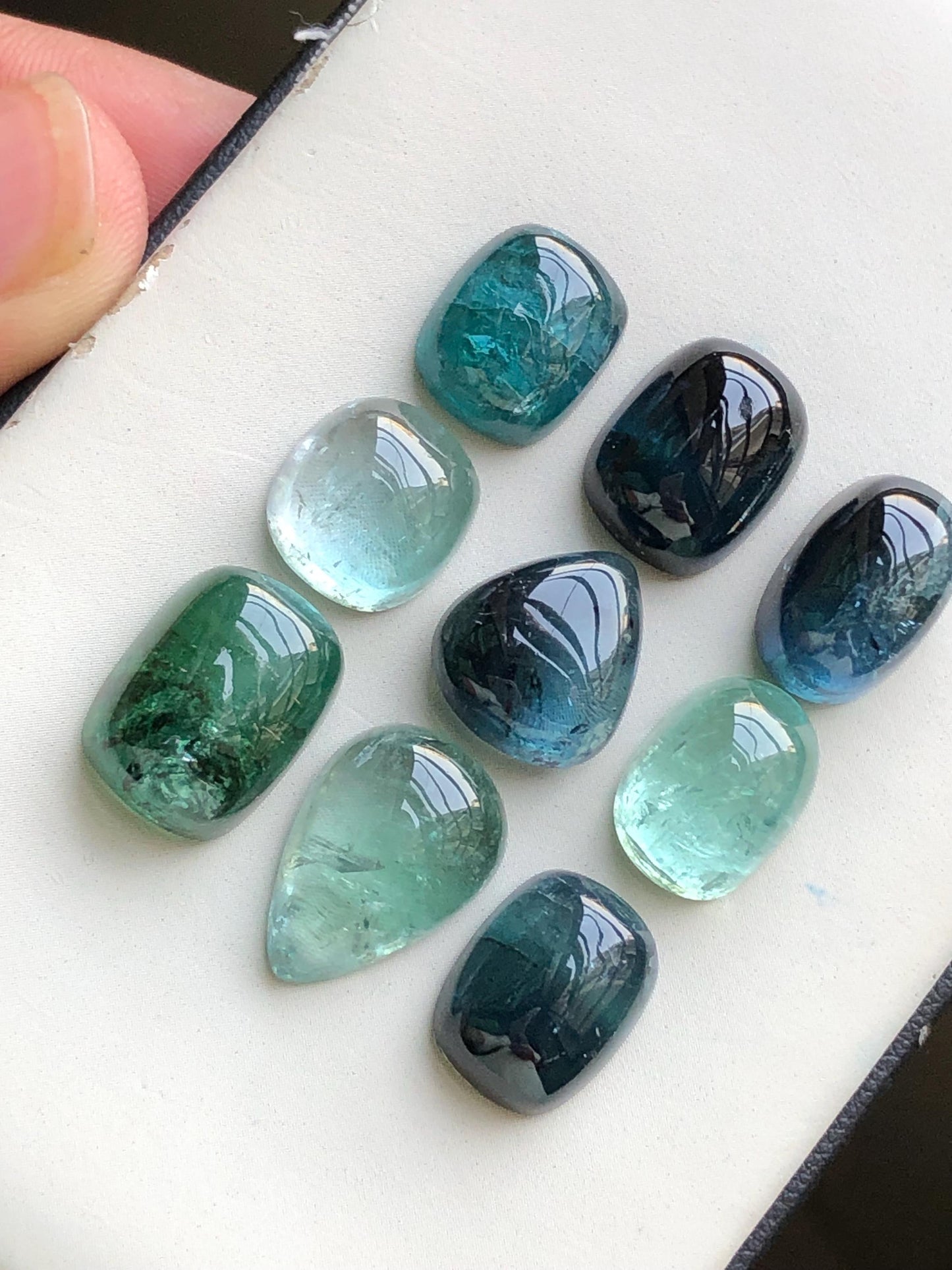 Natural tourmaline cabochons lot origin Afghanistan kunar mines 74.30 carats