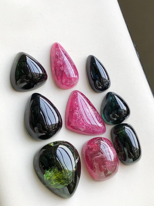 Natural tourmaline cabochons lot origin Afghanistan kunar mines 69.85 carats