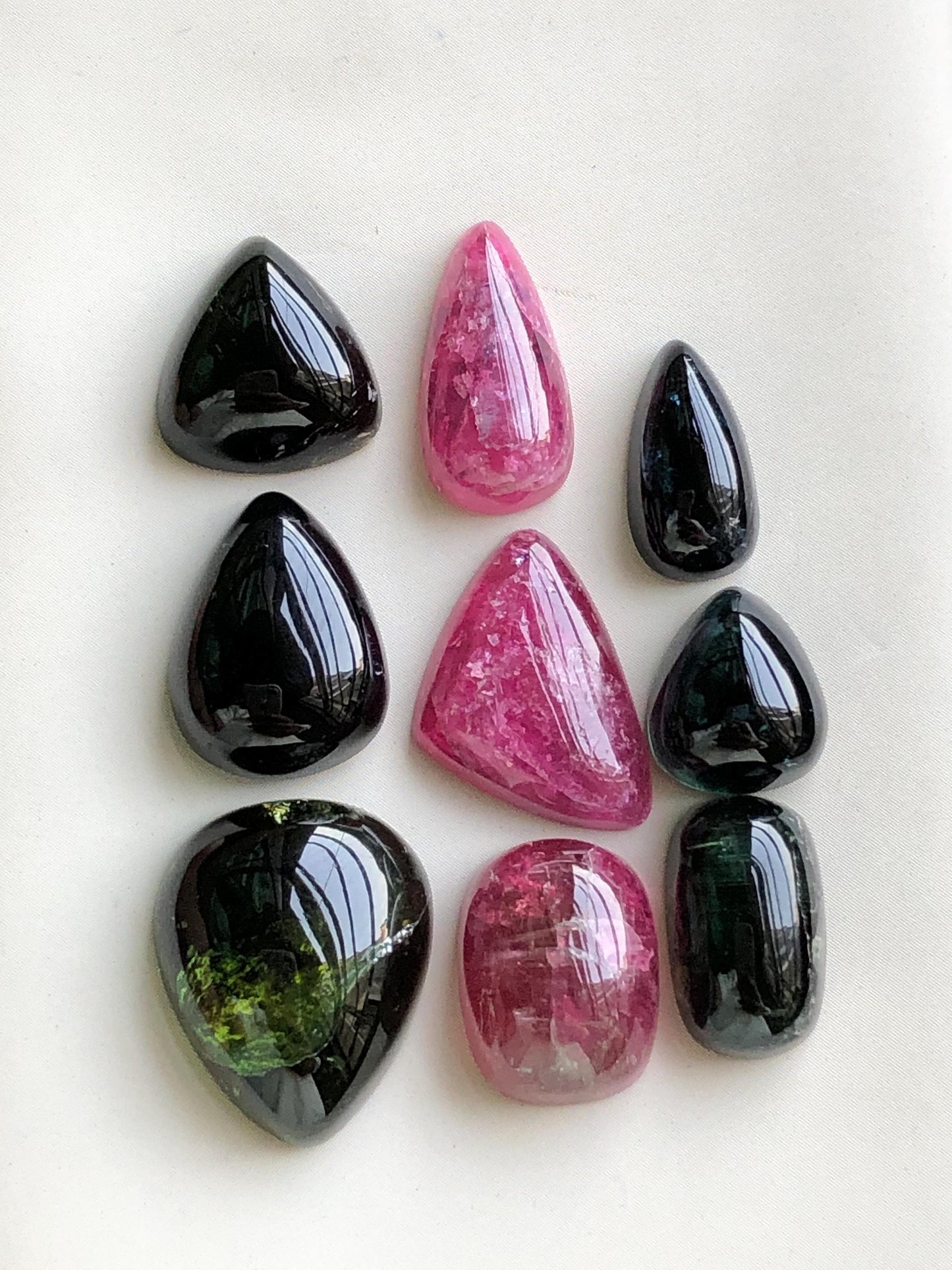 Natural tourmaline cabochons lot origin Afghanistan kunar mines 69.85 carats