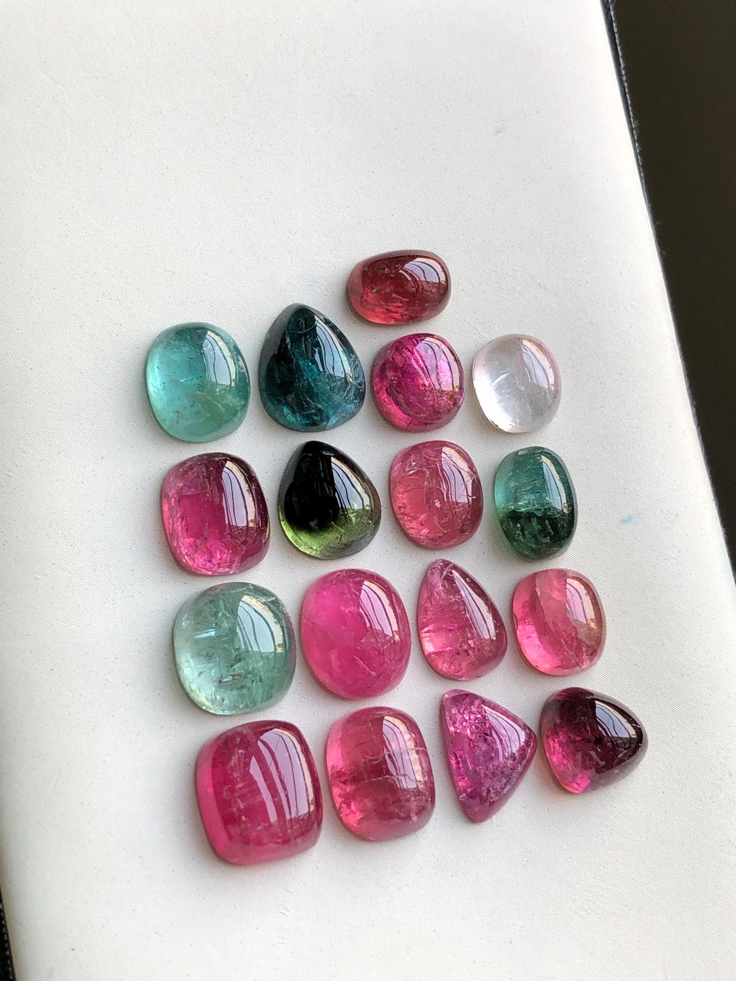 Multi colours tourmaline cabochons lot origin Afghanistan kunar mines 43.80 carats