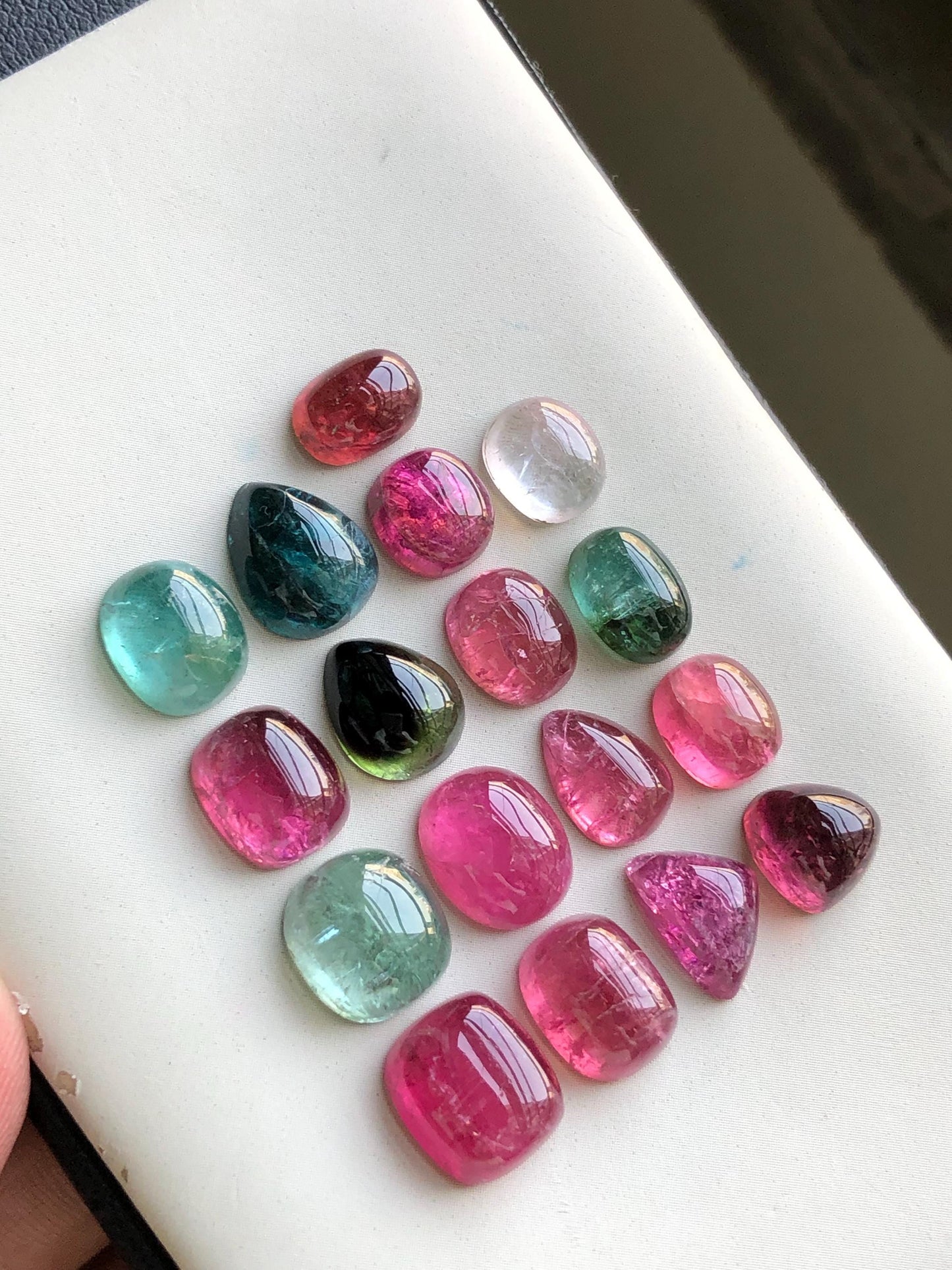 Multi colours tourmaline cabochons lot origin Afghanistan kunar mines 43.80 carats