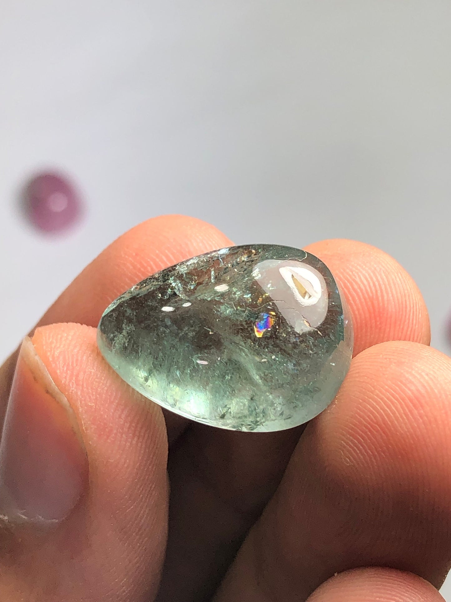 23.80 carat sea foam tourmaline cabochon flat back dimension:21*15*9mm