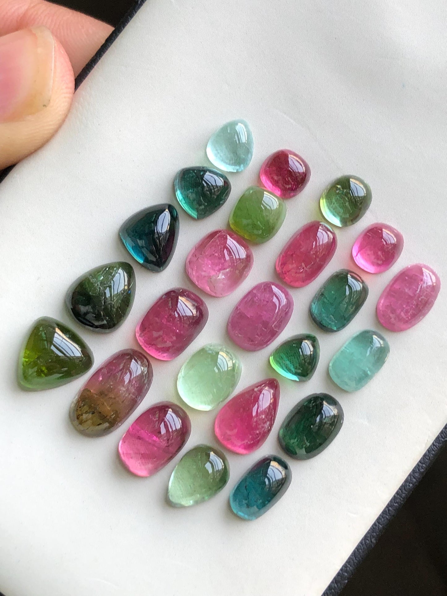 Multi colours tourmaline cabochons lot origin Afghanistan kunar mines 40.30 carats