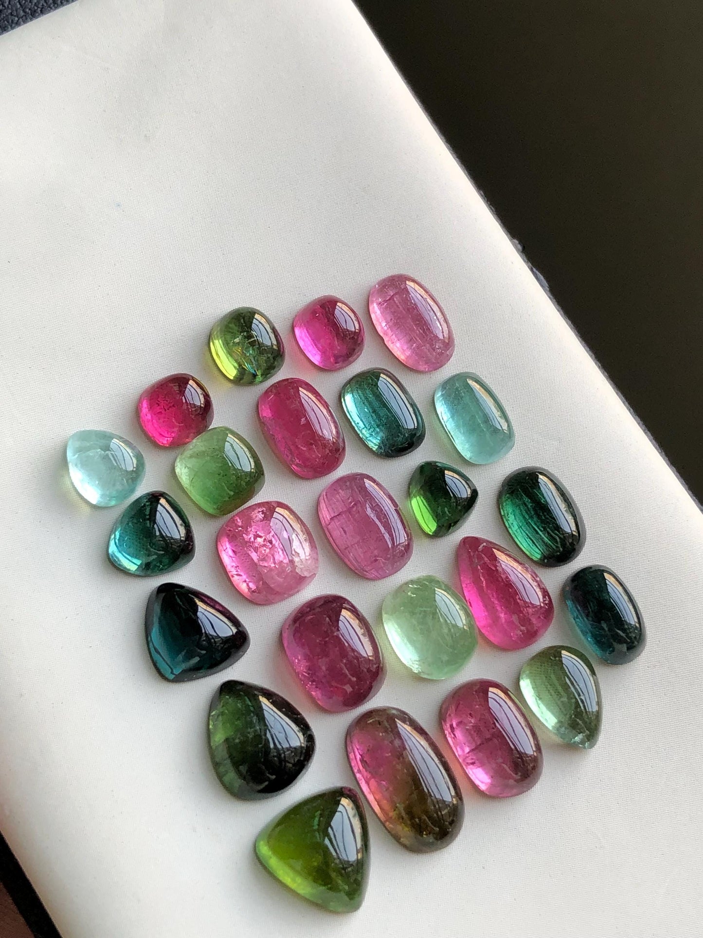 Multi colours tourmaline cabochons lot origin Afghanistan kunar mines 40.30 carats