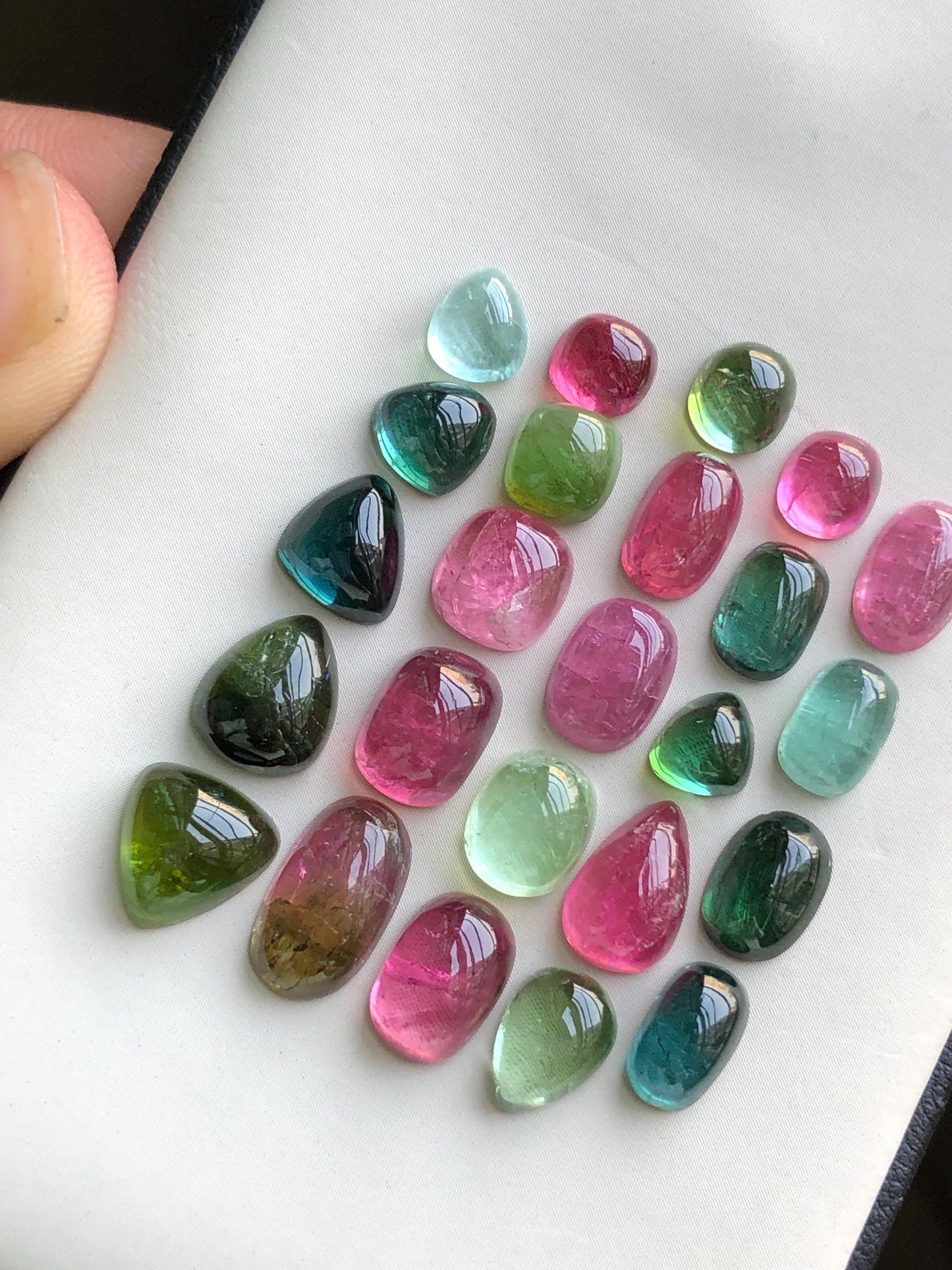 Multi colours tourmaline cabochons lot origin Afghanistan kunar mines 40.30 carats