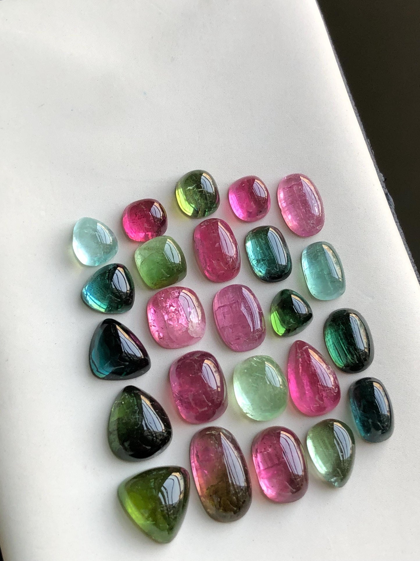 Multi colours tourmaline cabochons lot origin Afghanistan kunar mines 40.30 carats