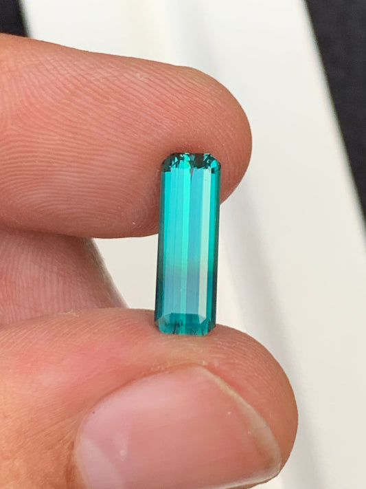 Neon blue tourmaline 2.20 carat origin Afghanistan dimension:14.4*4.6*3.3mm