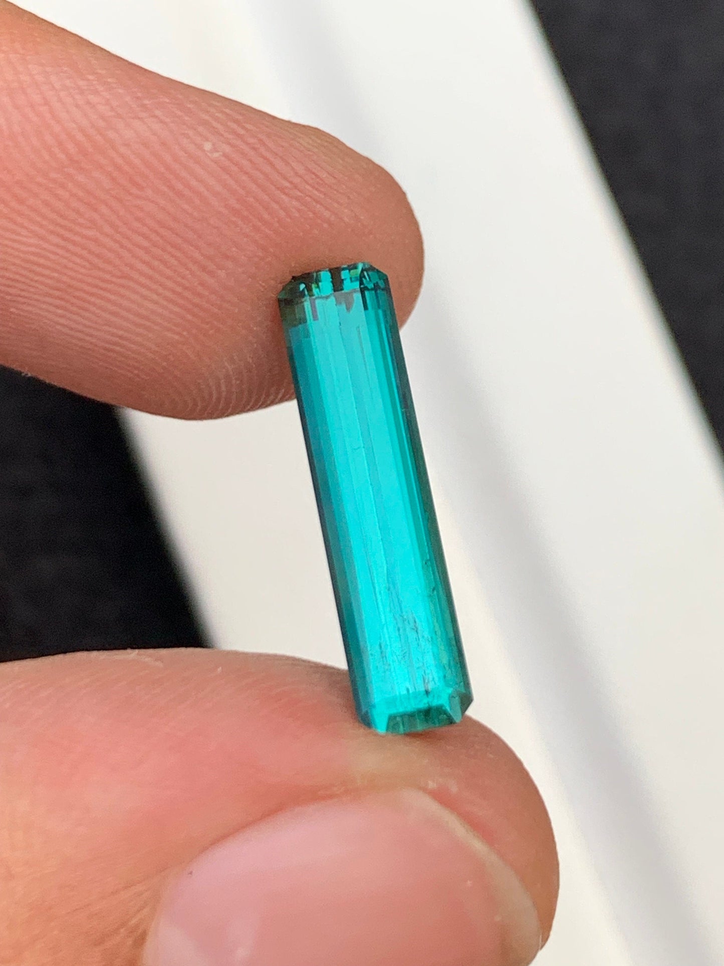 3.60 carat neon blue tourmaline origin Afghanistan dimension:19*4.5*4mm