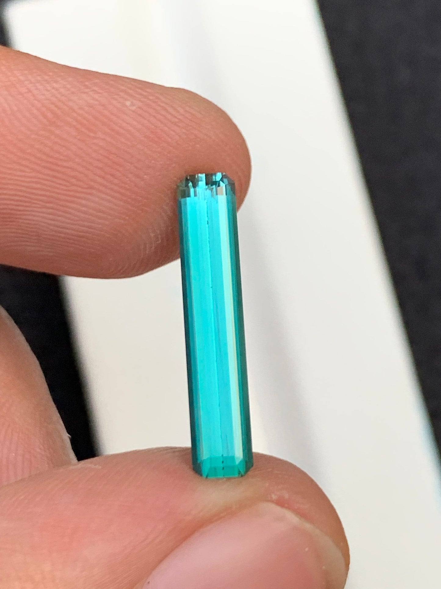 2.75 carat neon blue tourmaline origin Afghanistan dimension:20*3.9*3.3mm