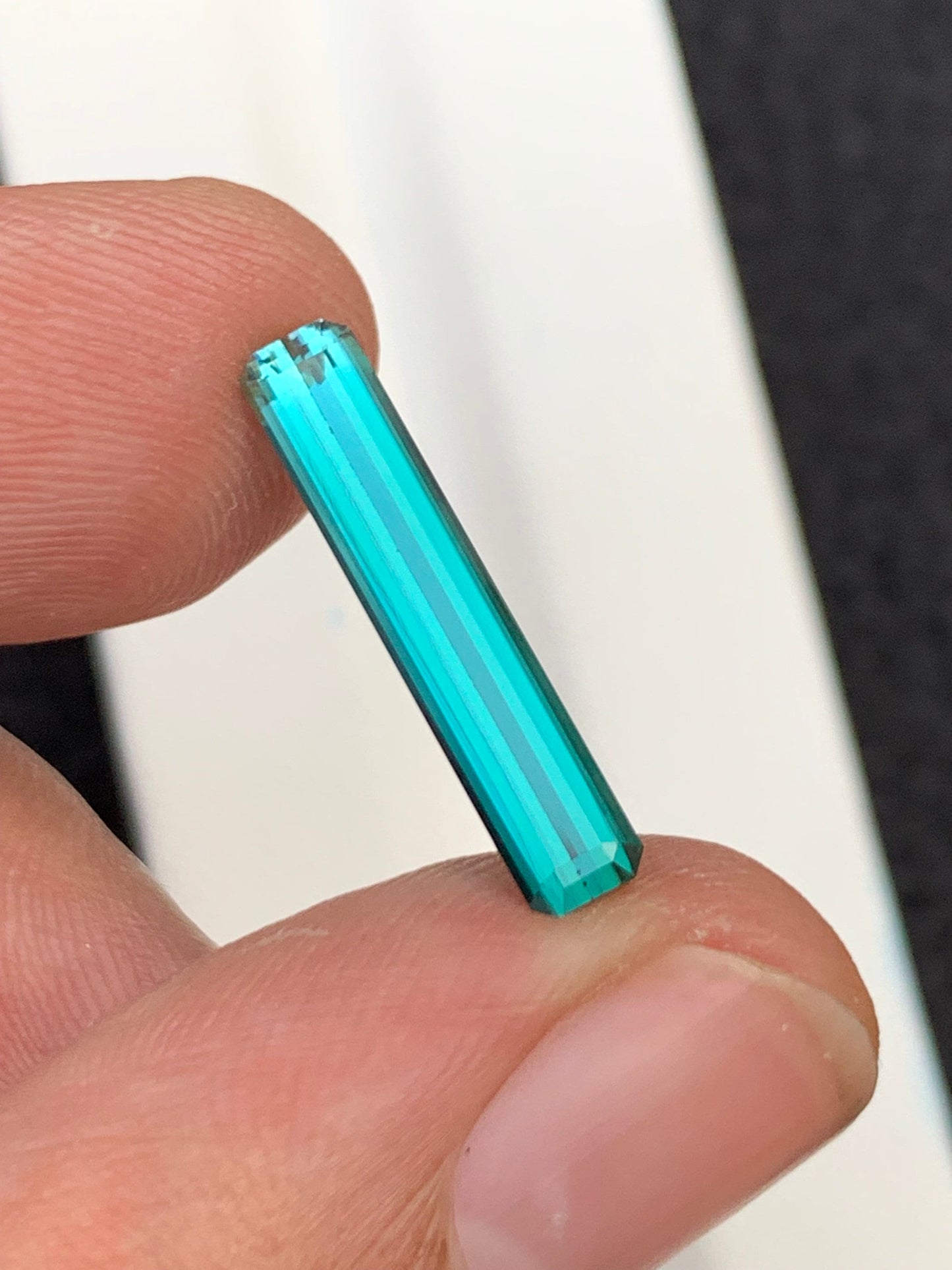 2.75 carat neon blue tourmaline origin Afghanistan dimension:20*3.9*3.3mm