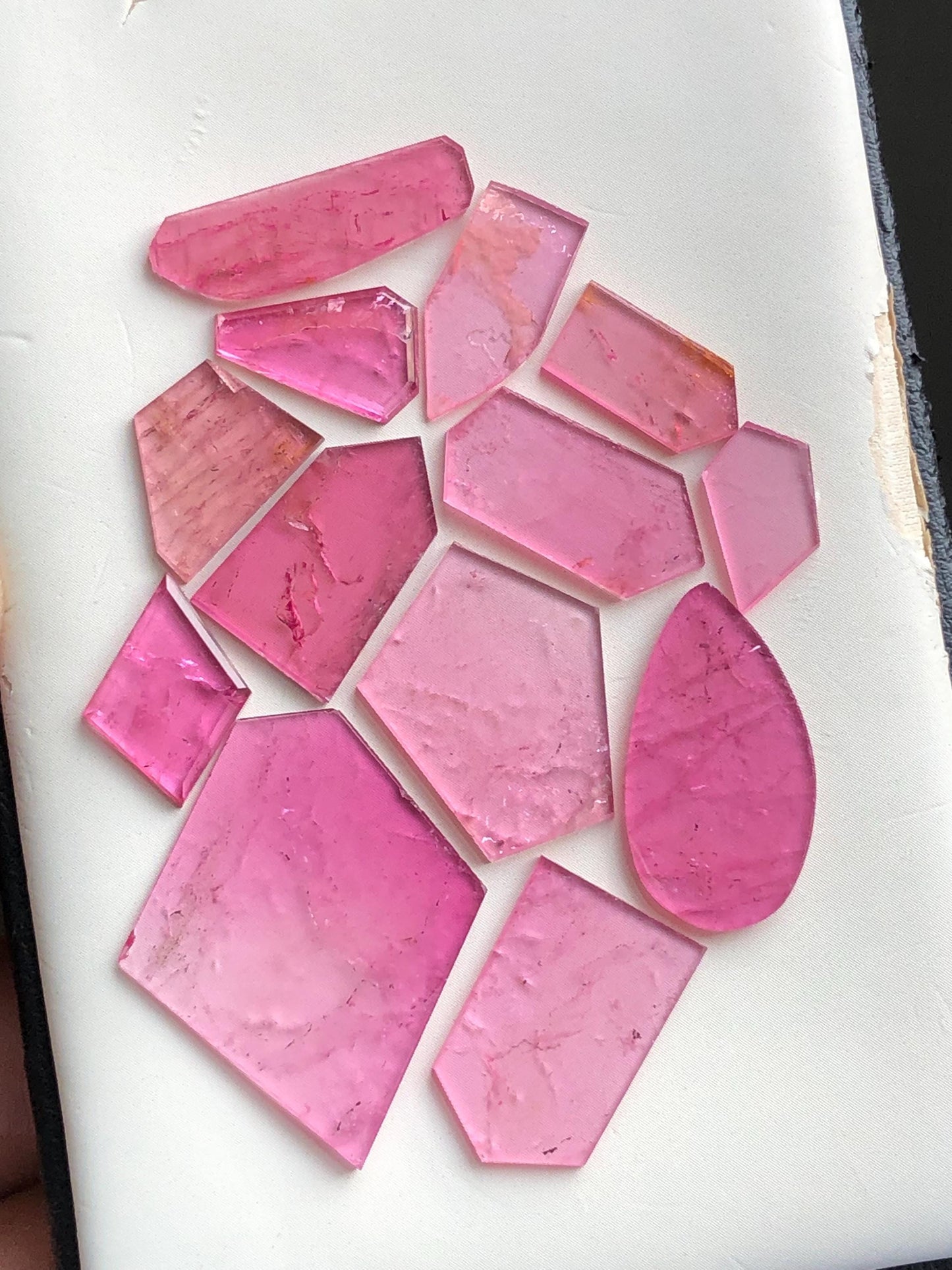 Natural tourmaline slices lot 36.80 carats