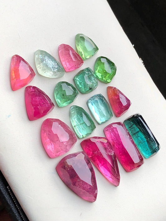 Multi colours tourmaline rose cuts origin Afghanistan kunar mines 46.80 carats