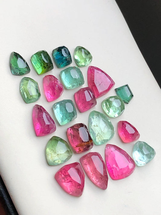 Multi colours tourmaline rose cuts lot origin Afghanistan kunar mines 38.85 carats