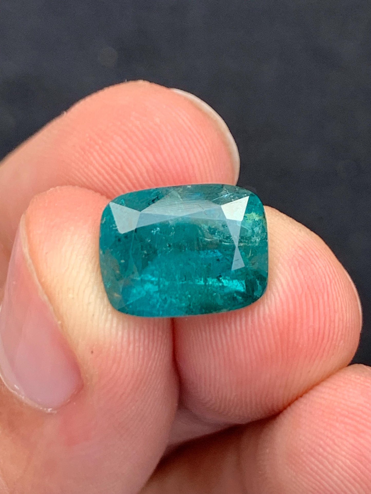 6.70 ct faceted blue tourmaline dimension:12*9*7mm