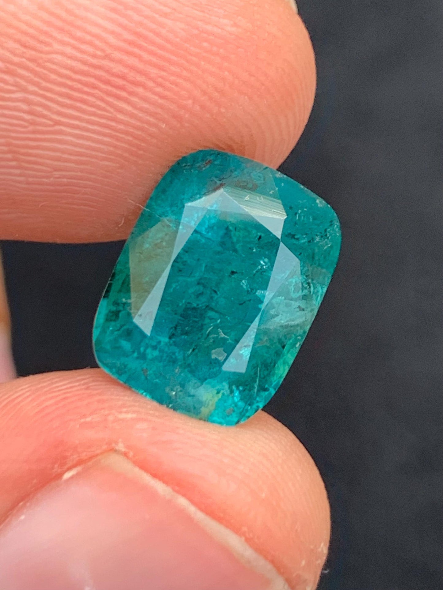 6.70 ct faceted blue tourmaline dimension:12*9*7mm