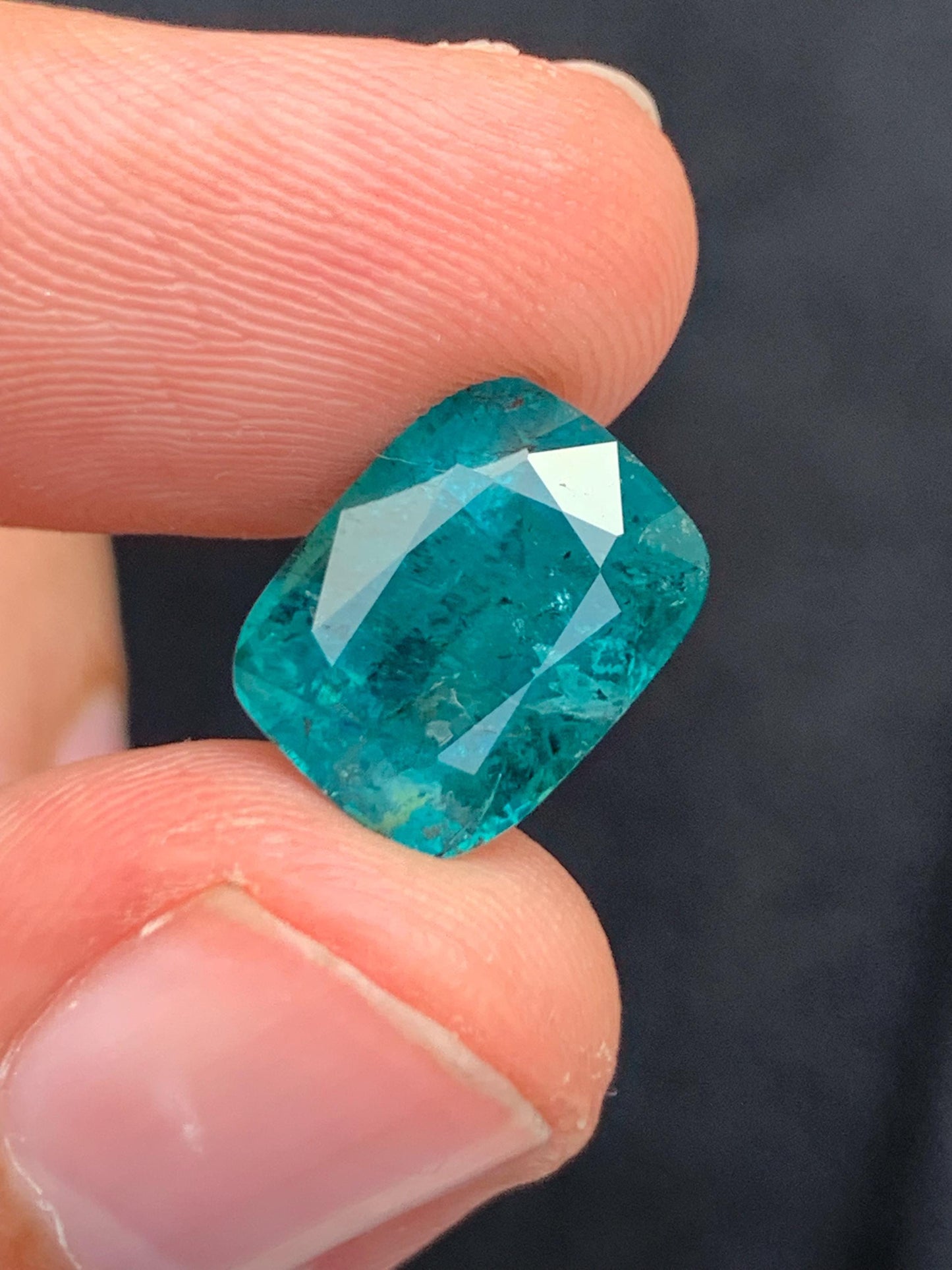 6.70 ct faceted blue tourmaline dimension:12*9*7mm