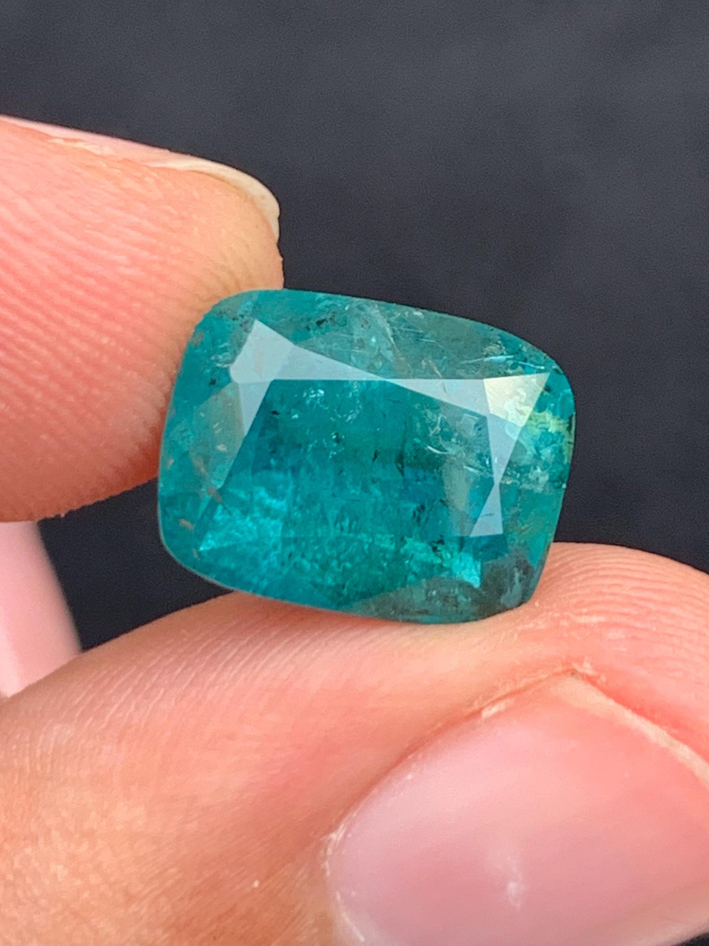 6.70 ct faceted blue tourmaline dimension:12*9*7mm