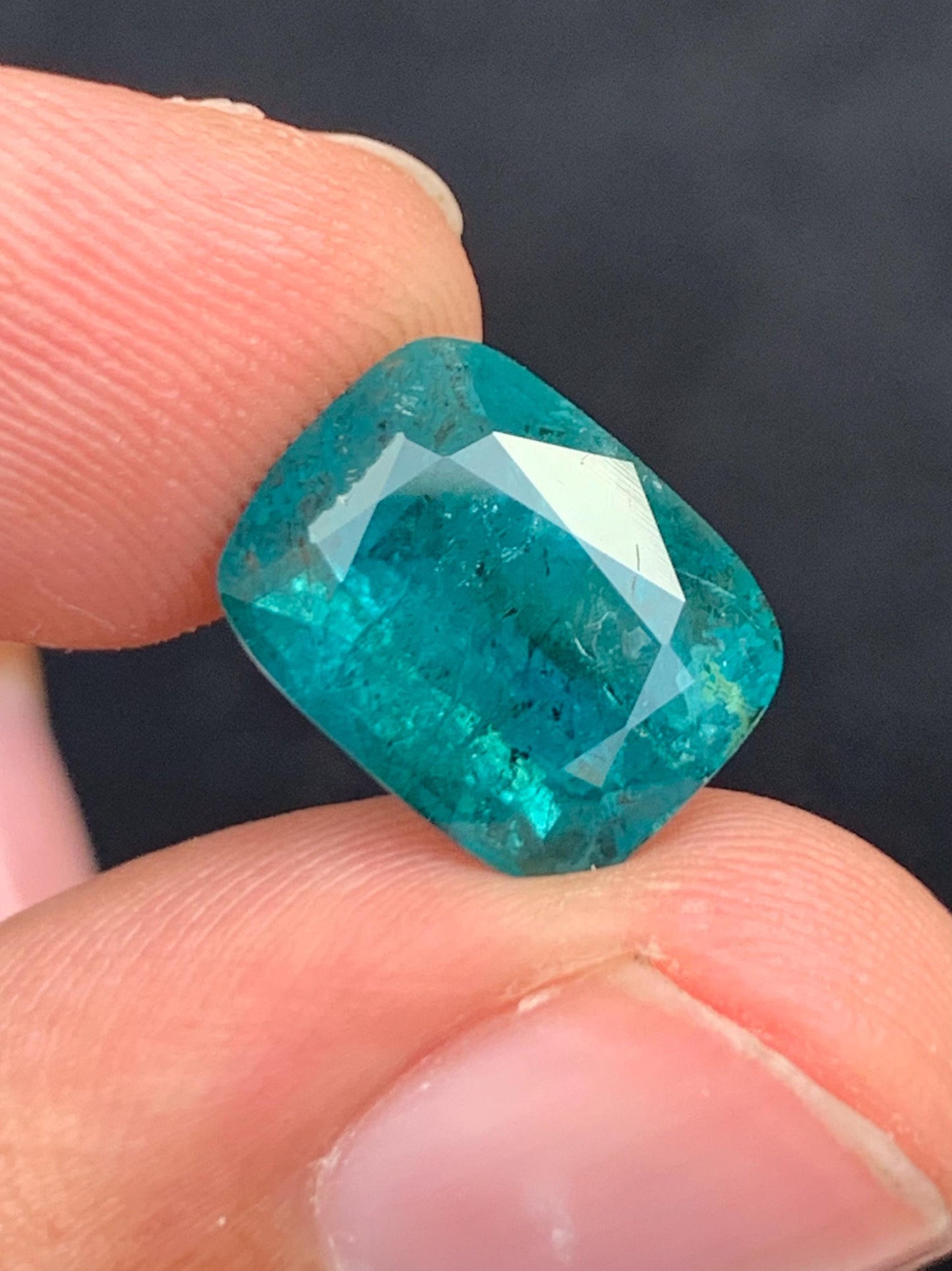 6.70 ct faceted blue tourmaline dimension:12*9*7mm