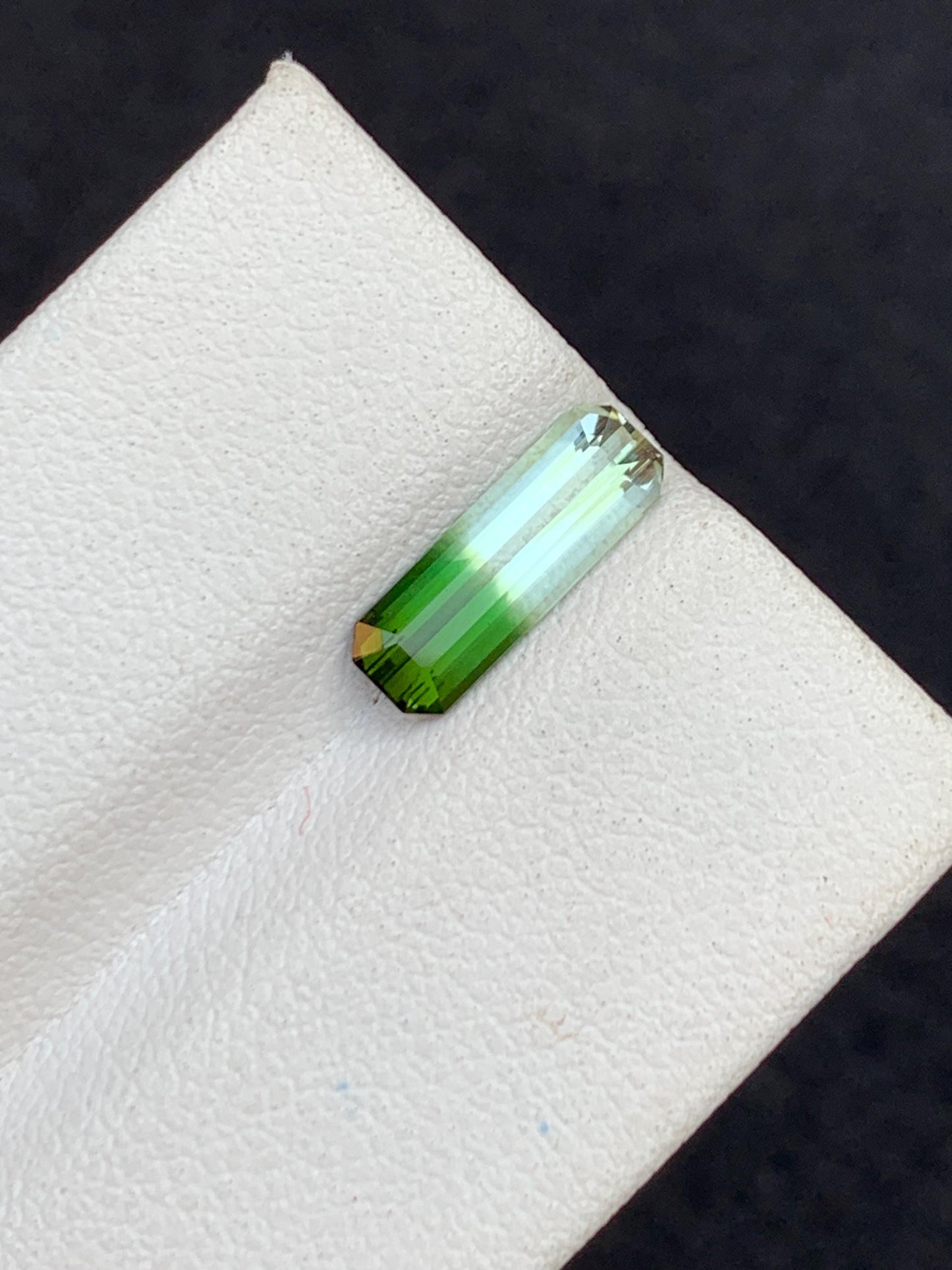 1.30 ct faceted unique bi colour tourmaline dimension:12*4*3mm