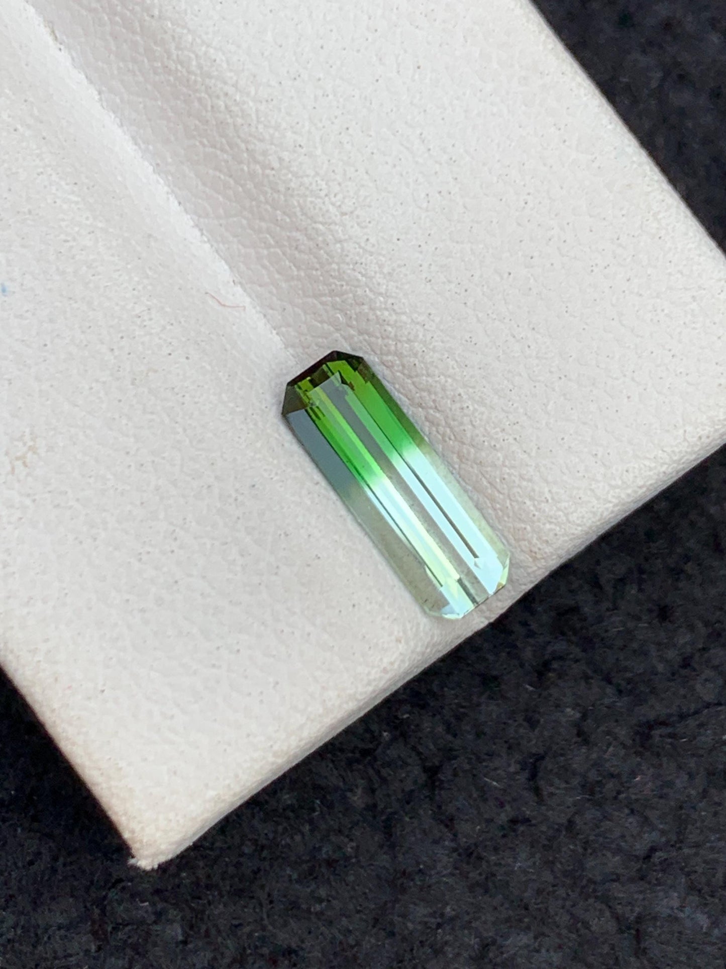 1.30 ct faceted unique bi colour tourmaline dimension:12*4*3mm