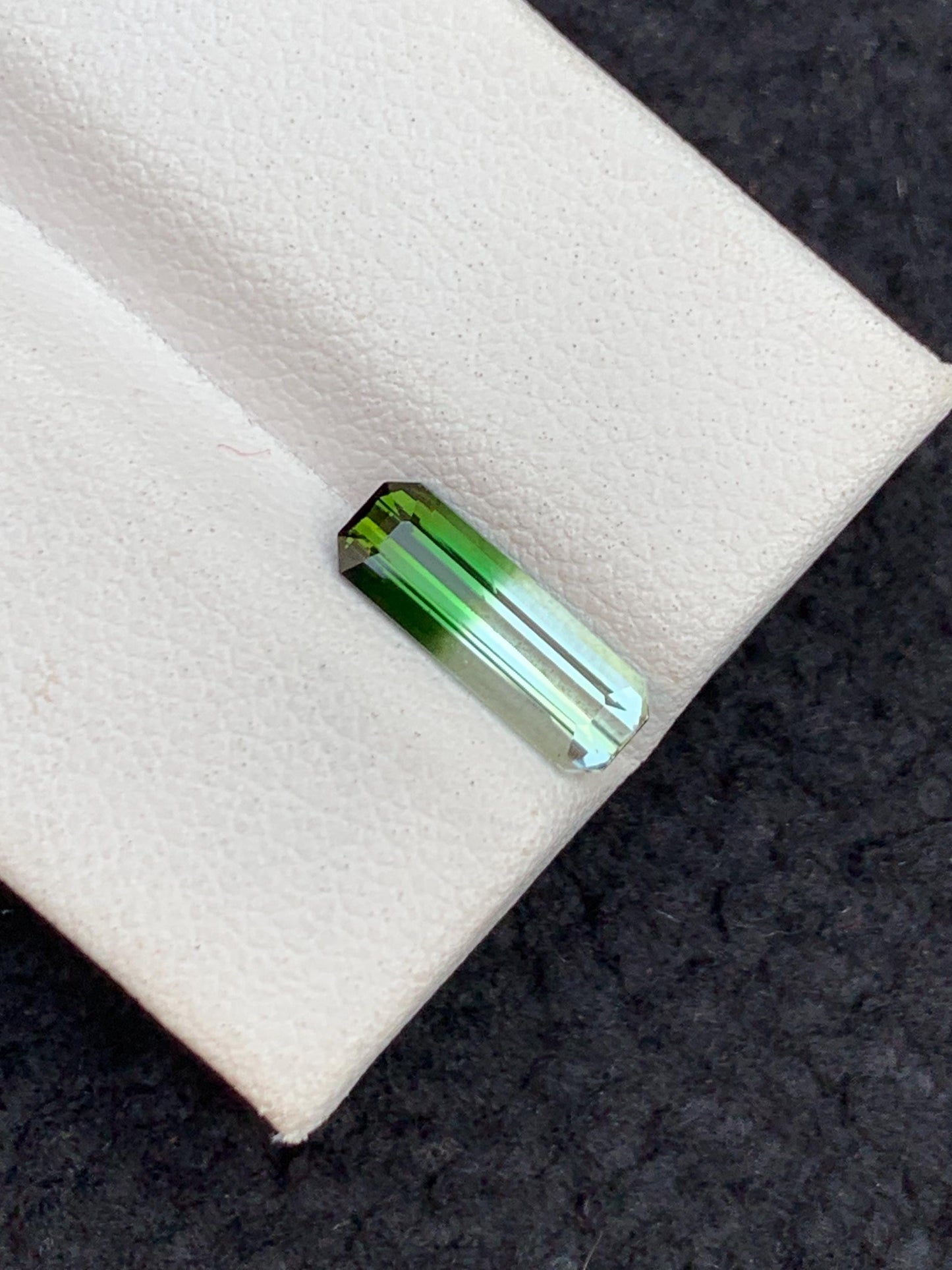 1.30 ct faceted unique bi colour tourmaline dimension:12*4*3mm