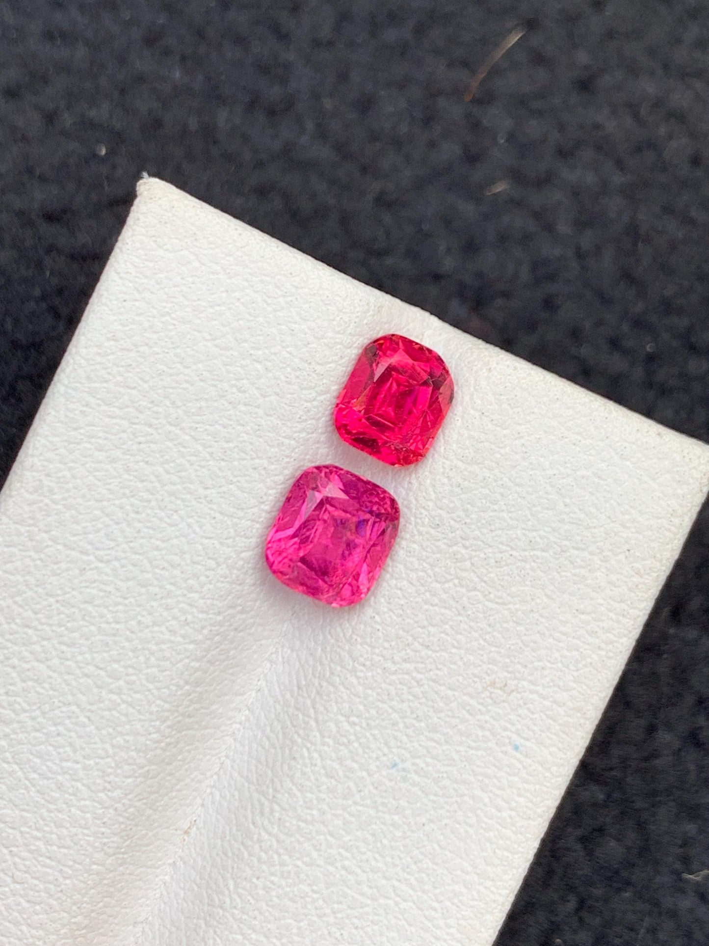 2.40 ct faceted top rubilight tourmalines size:7mm & 8mm