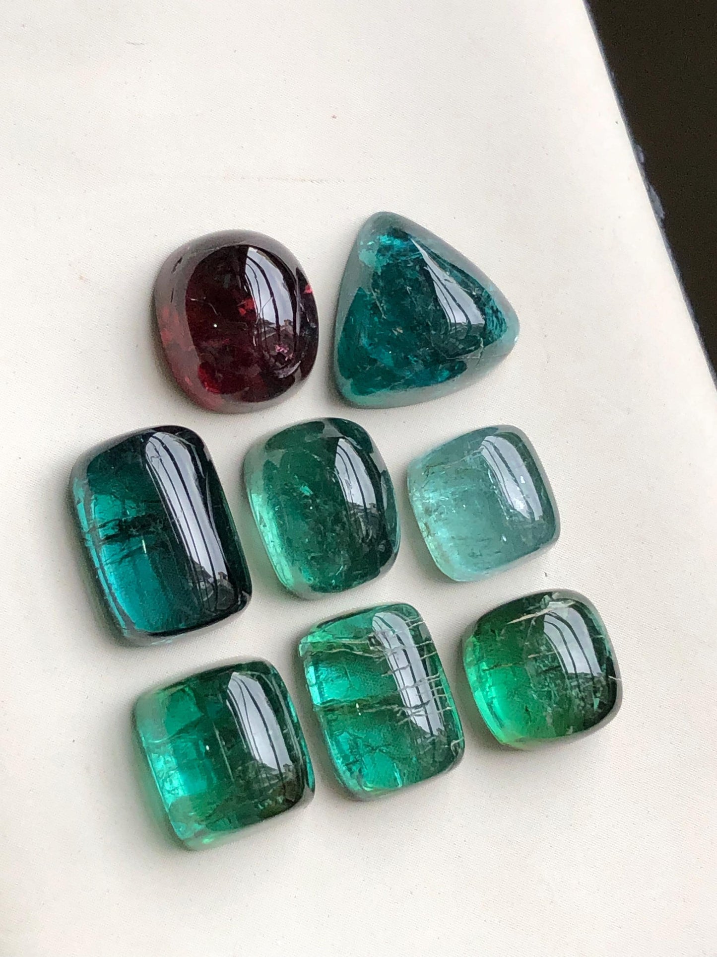 Natural tourmaline cabochons lot 54.60 carats