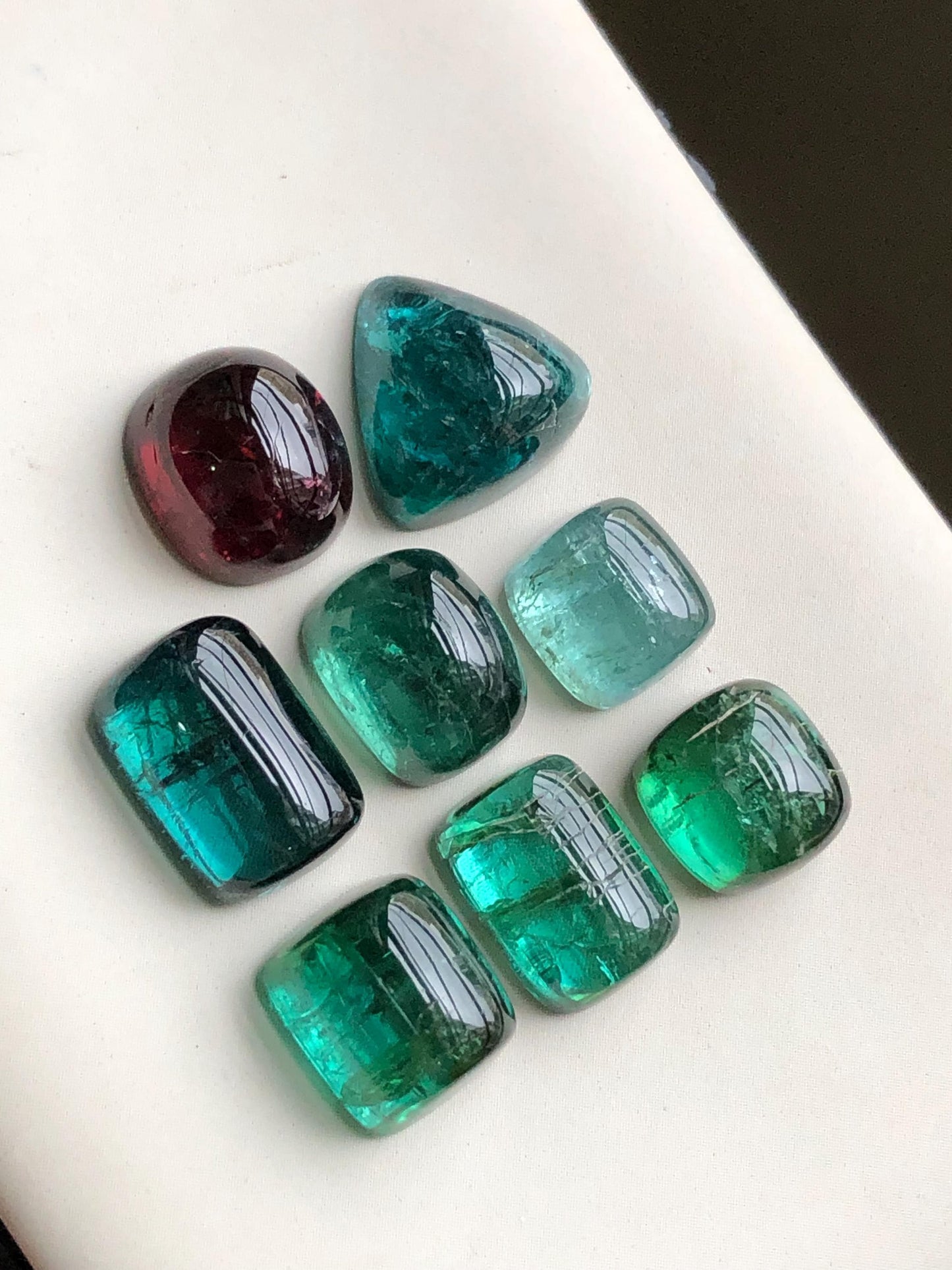 Natural tourmaline cabochons lot 54.60 carats