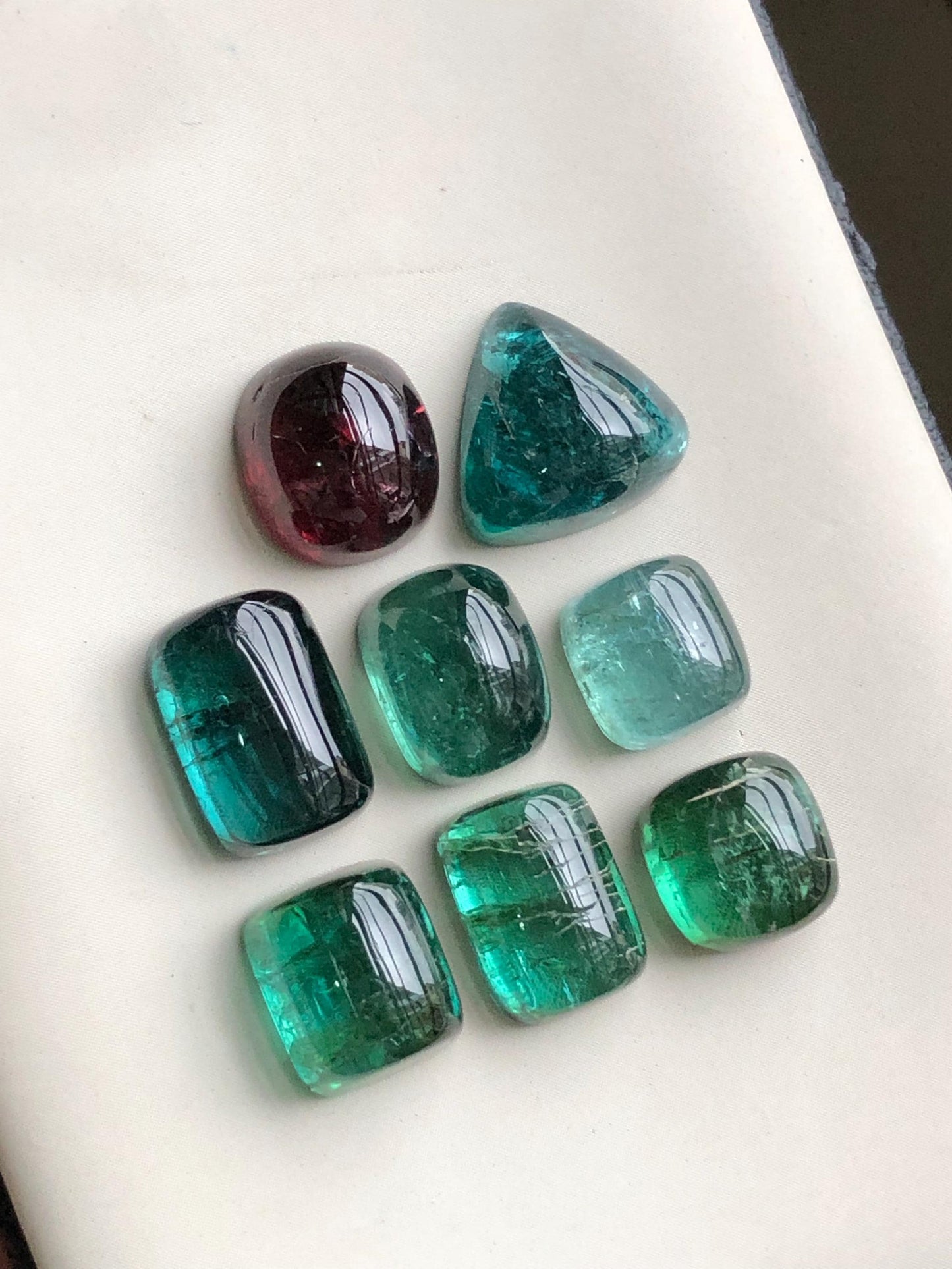 Natural tourmaline cabochons lot 54.60 carats