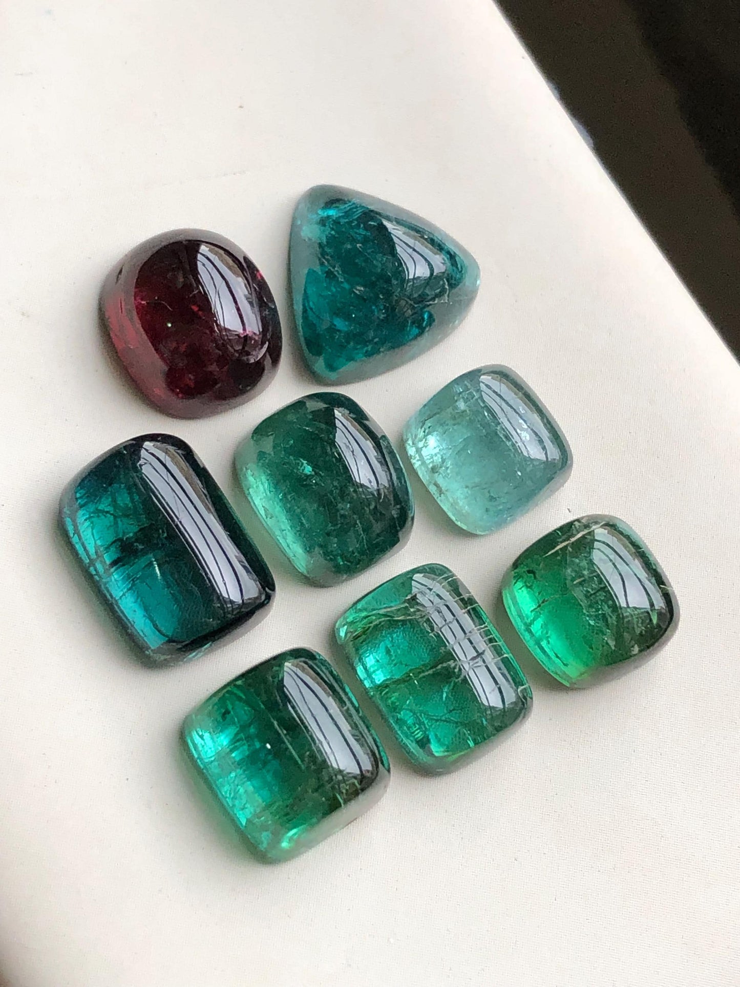 Natural tourmaline cabochons lot 54.60 carats