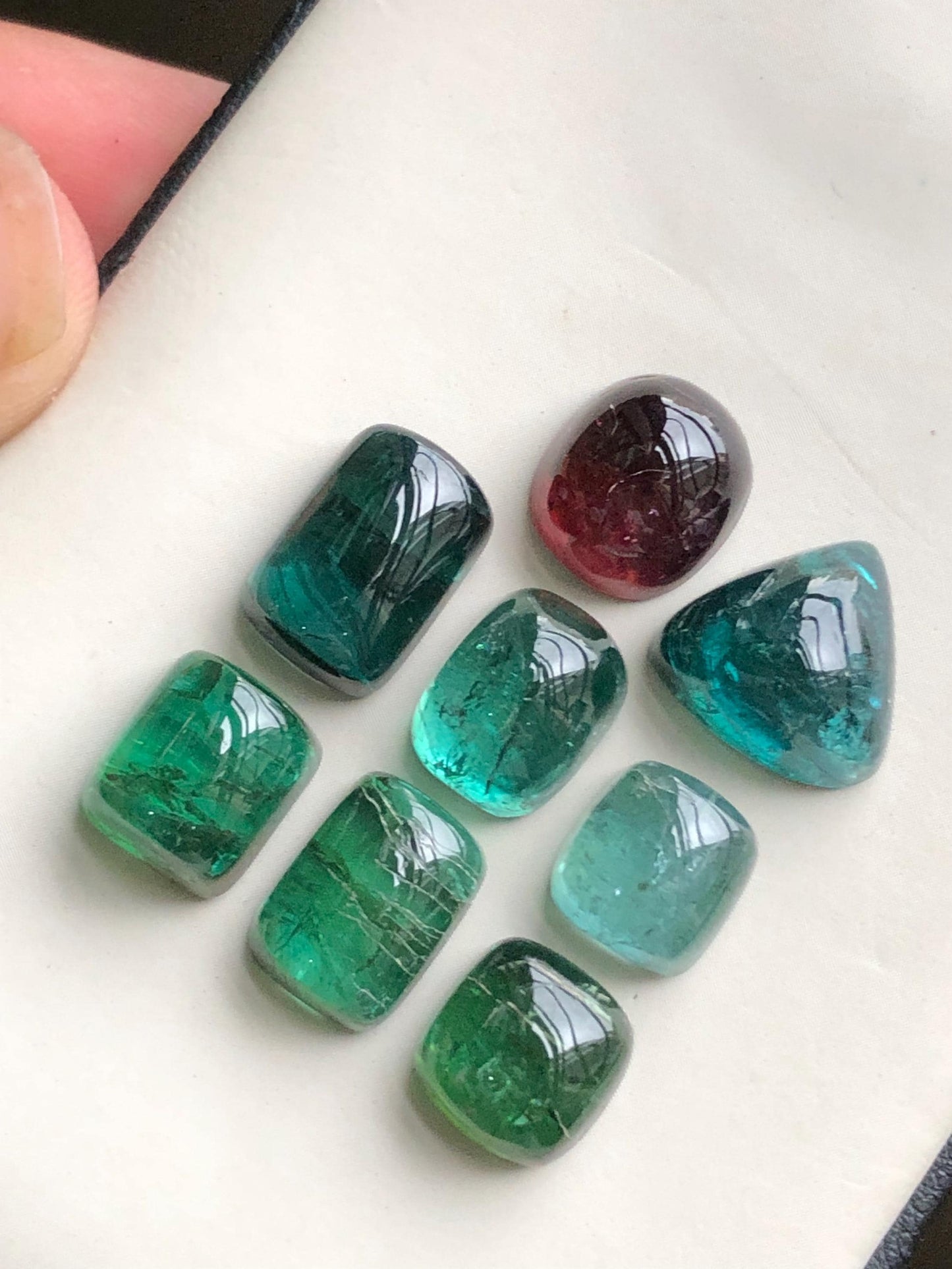 Natural tourmaline cabochons lot 54.60 carats