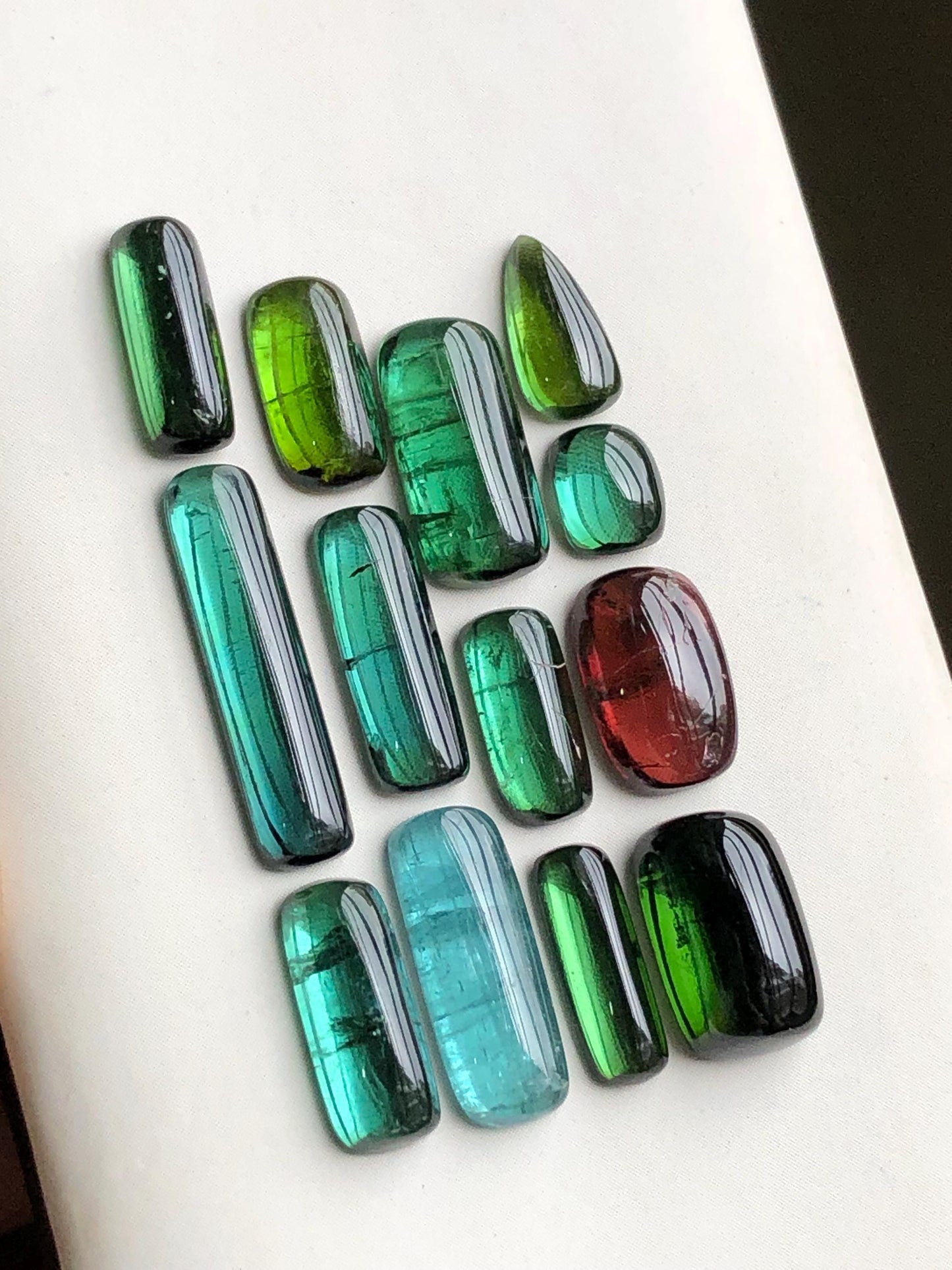 Natural tourmaline cabochons lot 27 carats