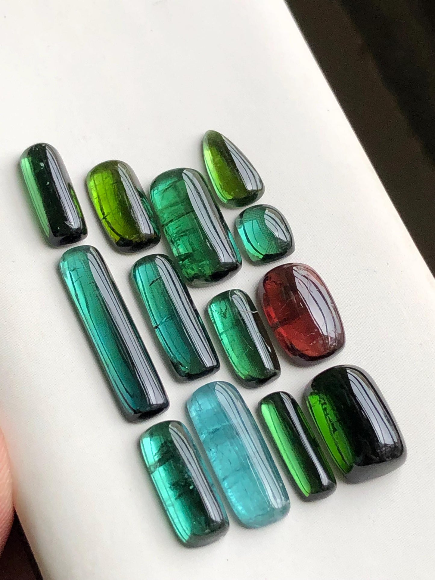 Natural tourmaline cabochons lot 27 carats