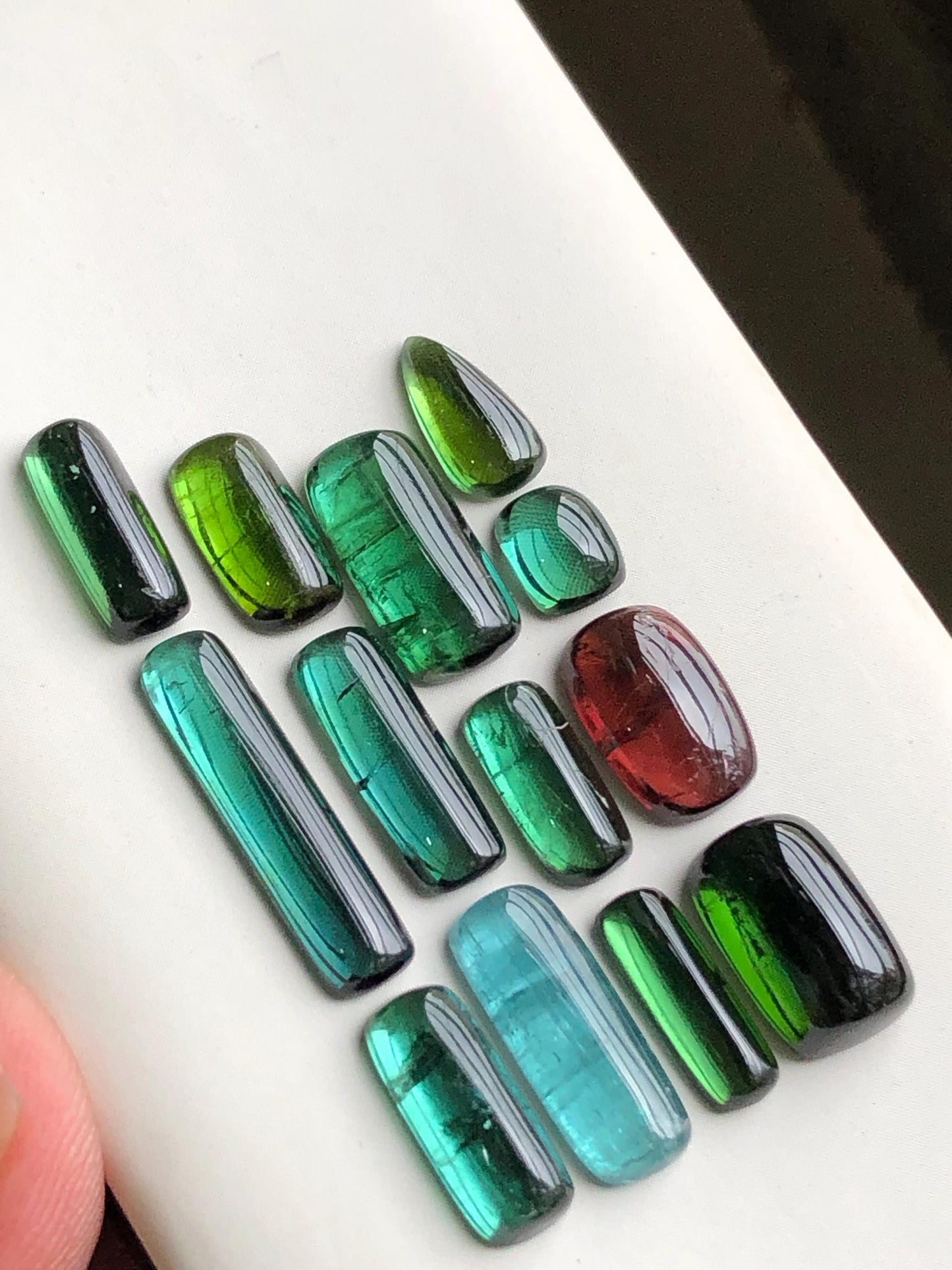 Natural tourmaline cabochons lot 27 carats