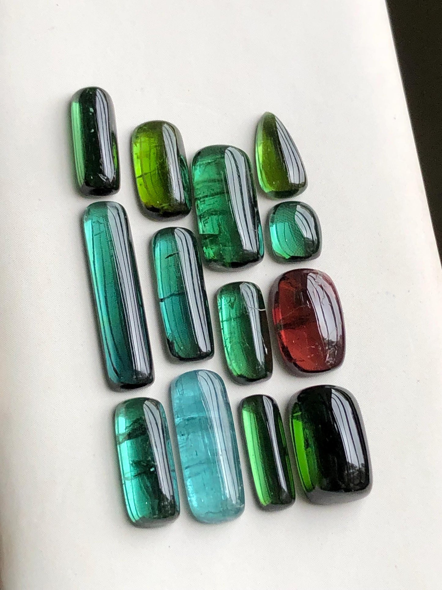 Natural tourmaline cabochons lot 27 carats