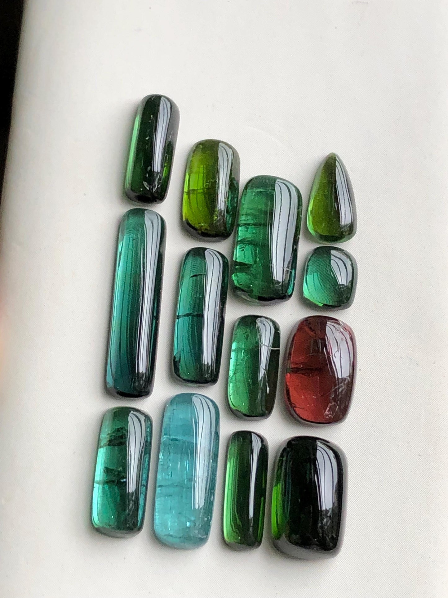 Natural tourmaline cabochons lot 27 carats