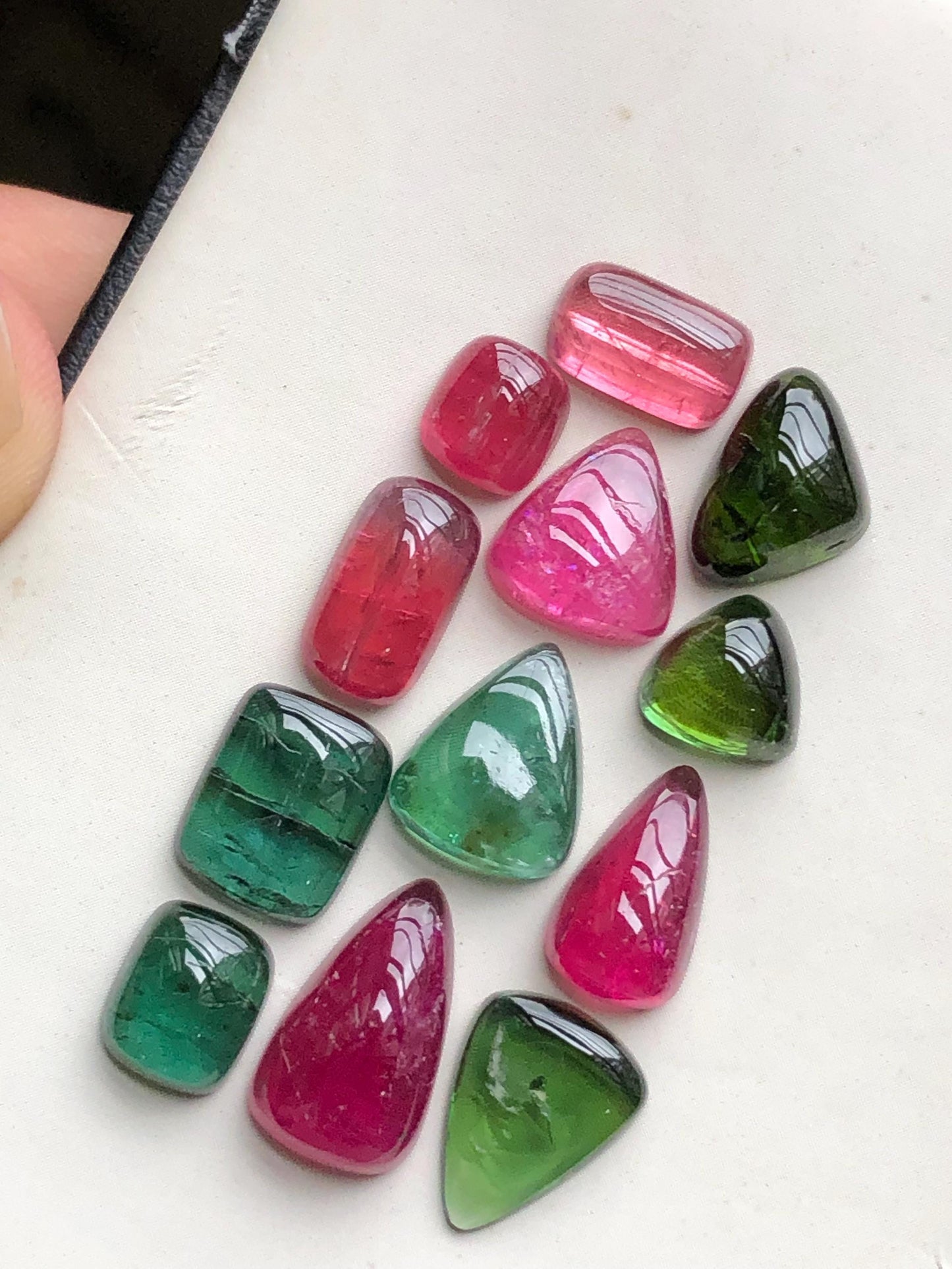 Multi colours tourmaline cabochons lot 37 carats