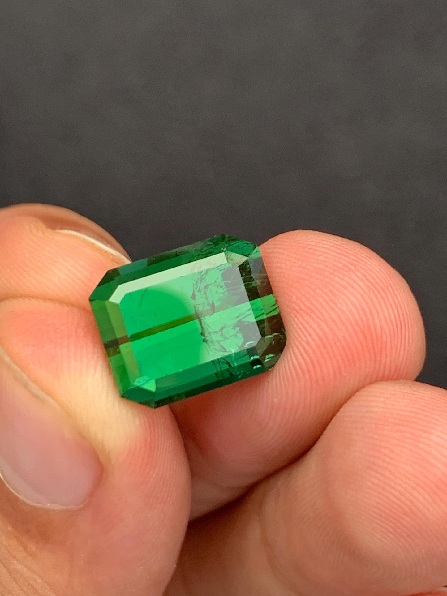 10.75 ct faceted green tourmaline dimension:13*11*8.5mm