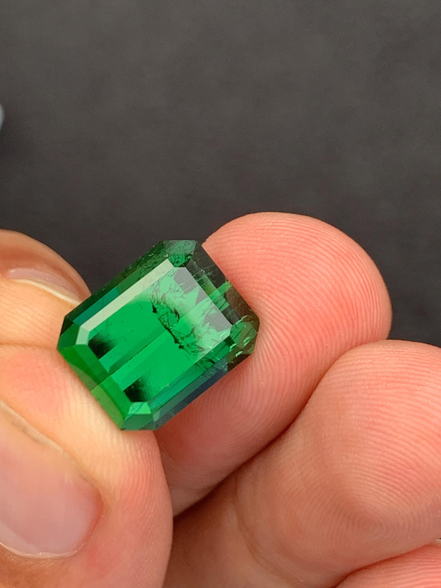 10.75 ct faceted green tourmaline dimension:13*11*8.5mm