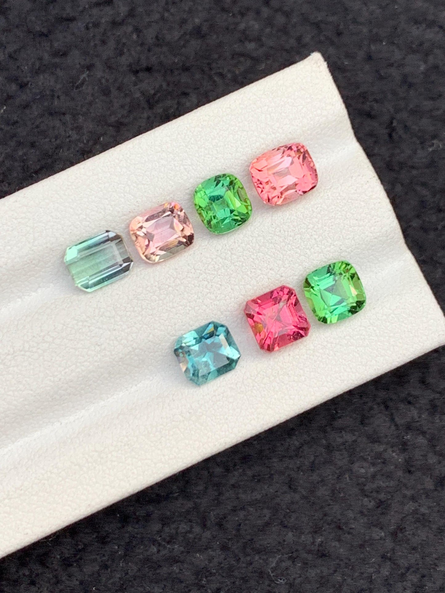 8.40 ct faceted multi colours tourmalines dimension:5.5*5*4mm to 7*5*5mm