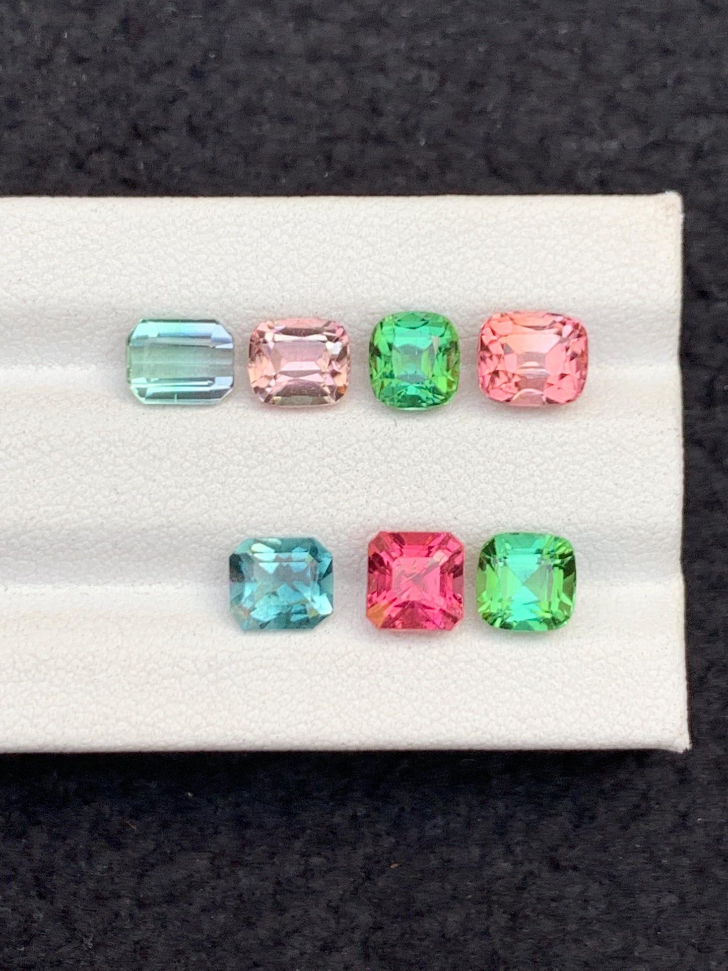 8.40 ct faceted multi colours tourmalines dimension:5.5*5*4mm to 7*5*5mm